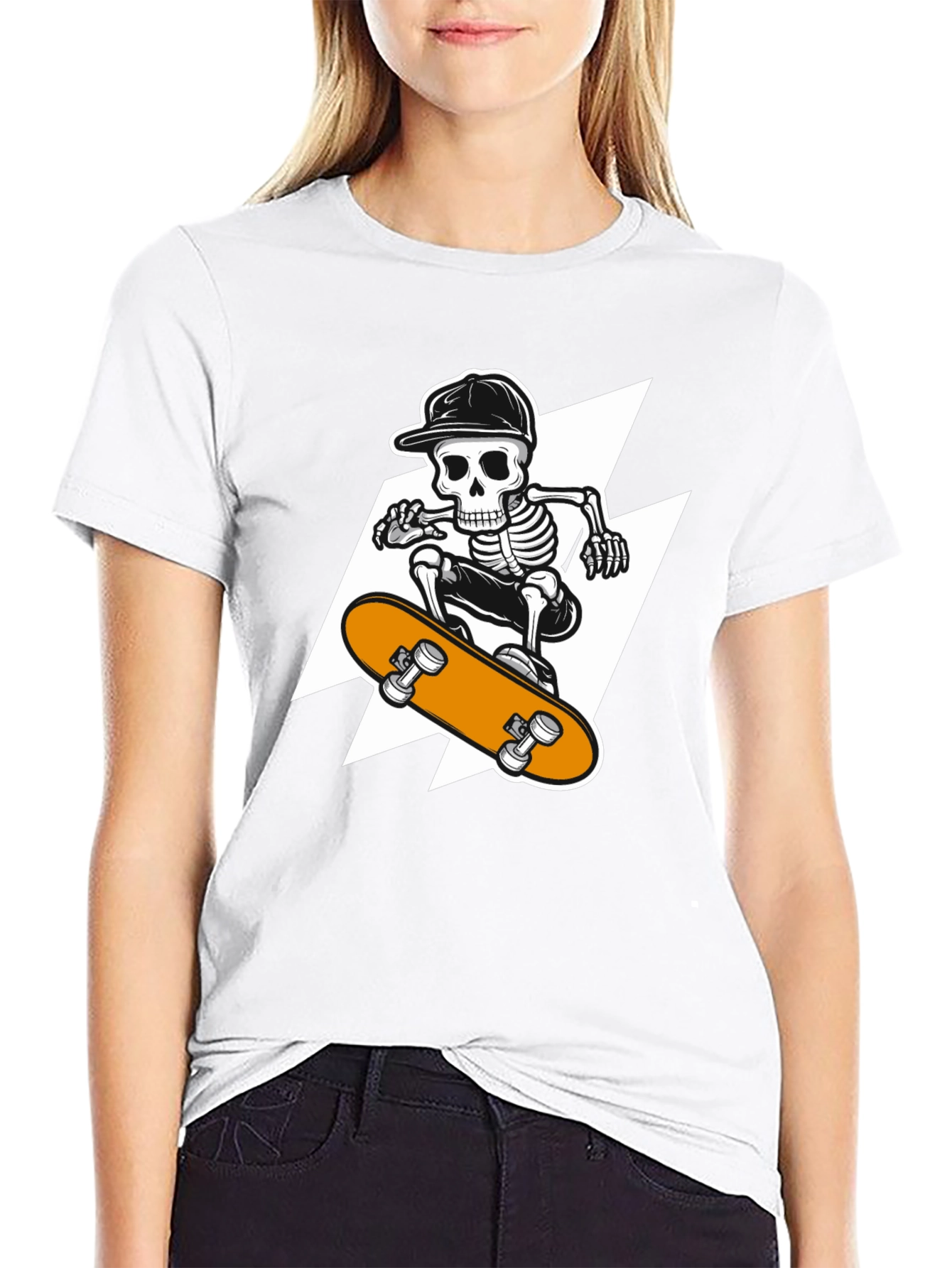 Skeleton Skateboard T-Shirt - Cool Graphic Tee