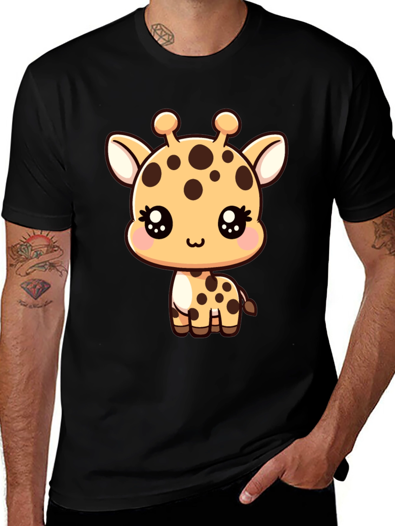 Cute Giraffe Graphic Tee - Soft Cotton Blend