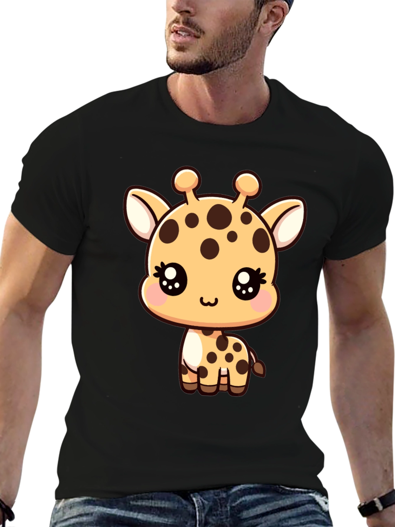 Cute Giraffe Graphic Tee - Soft Cotton Blend