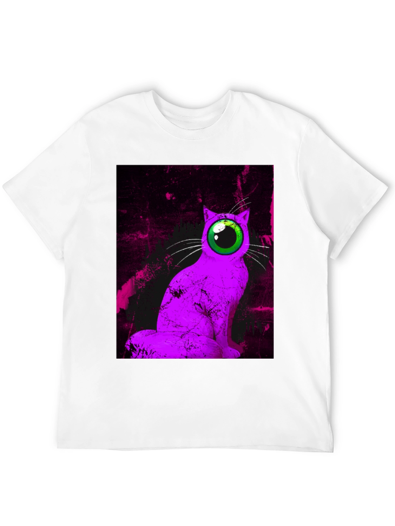 Eye Cat Graphic Tee - Unique Artistic Design