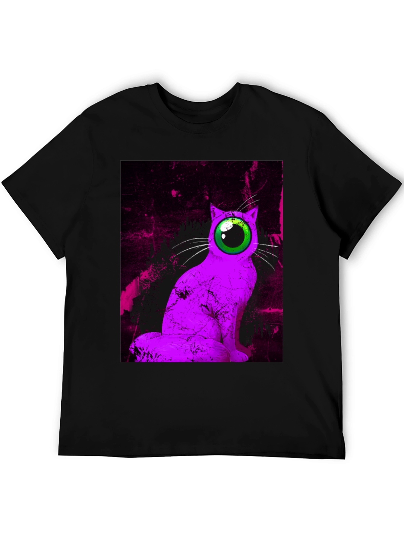 Eye Cat Graphic Tee - Unique Artistic Design