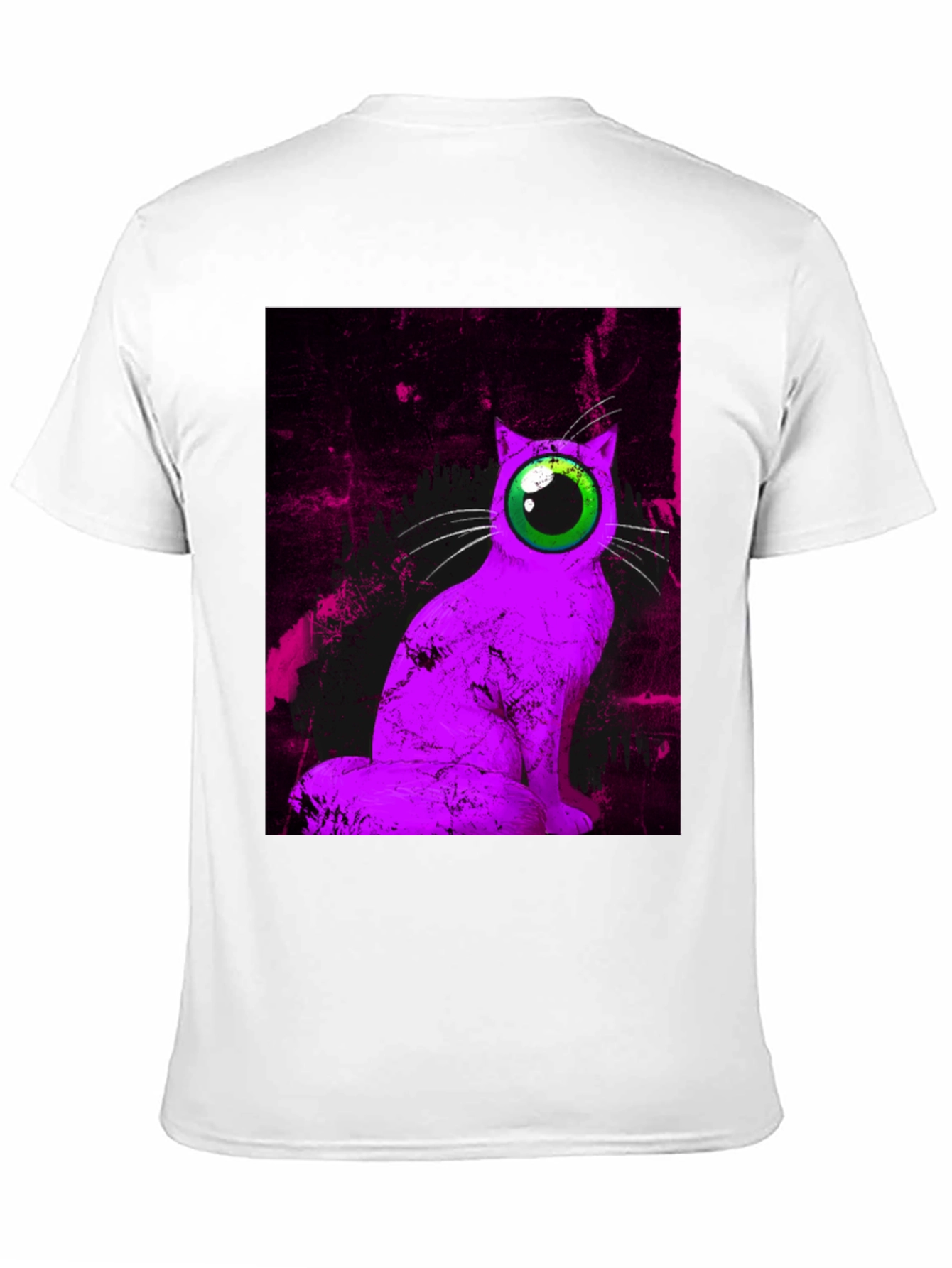 Eye Cat Graphic Tee - Unique Artistic Design