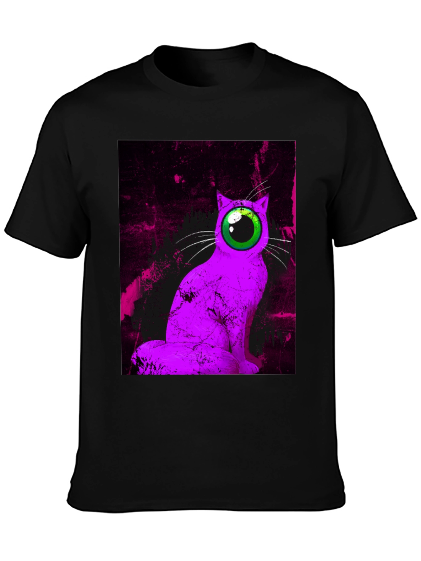 Eye Cat Graphic Tee - Unique Artistic Design