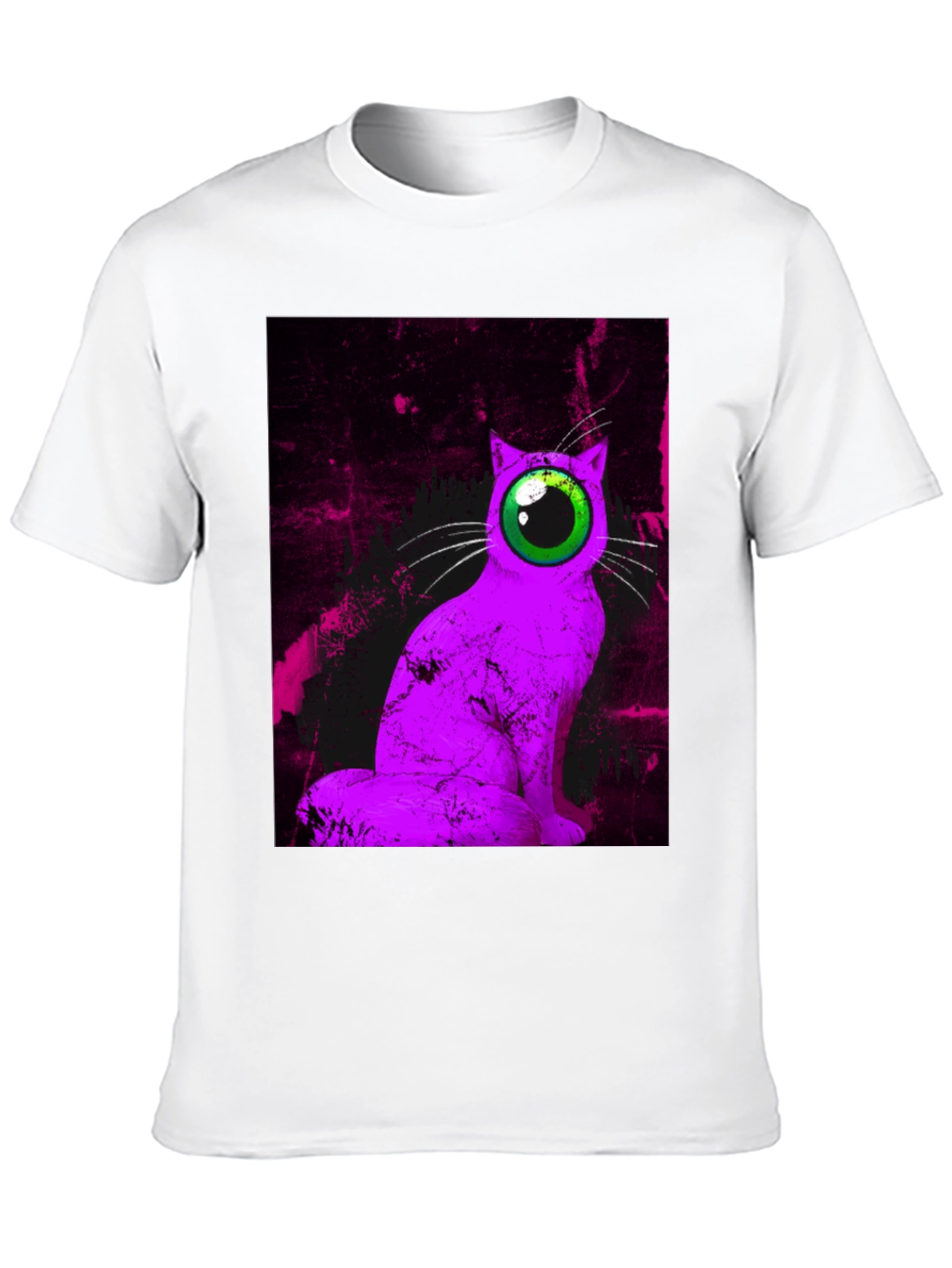 Eye Cat Graphic Tee - Unique Artistic Design