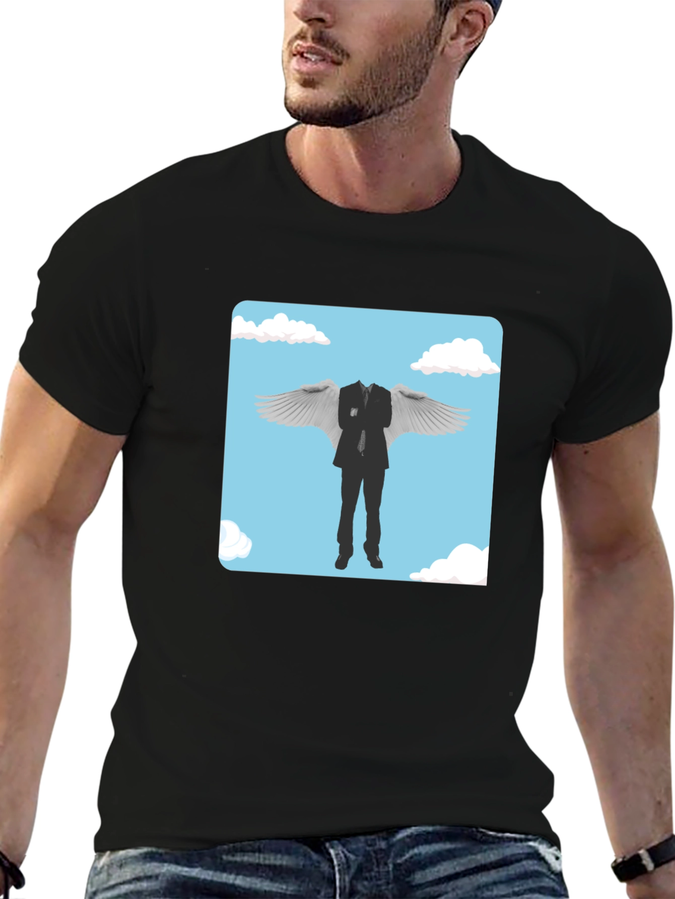Whimsical Winged Suit Graphic Tee