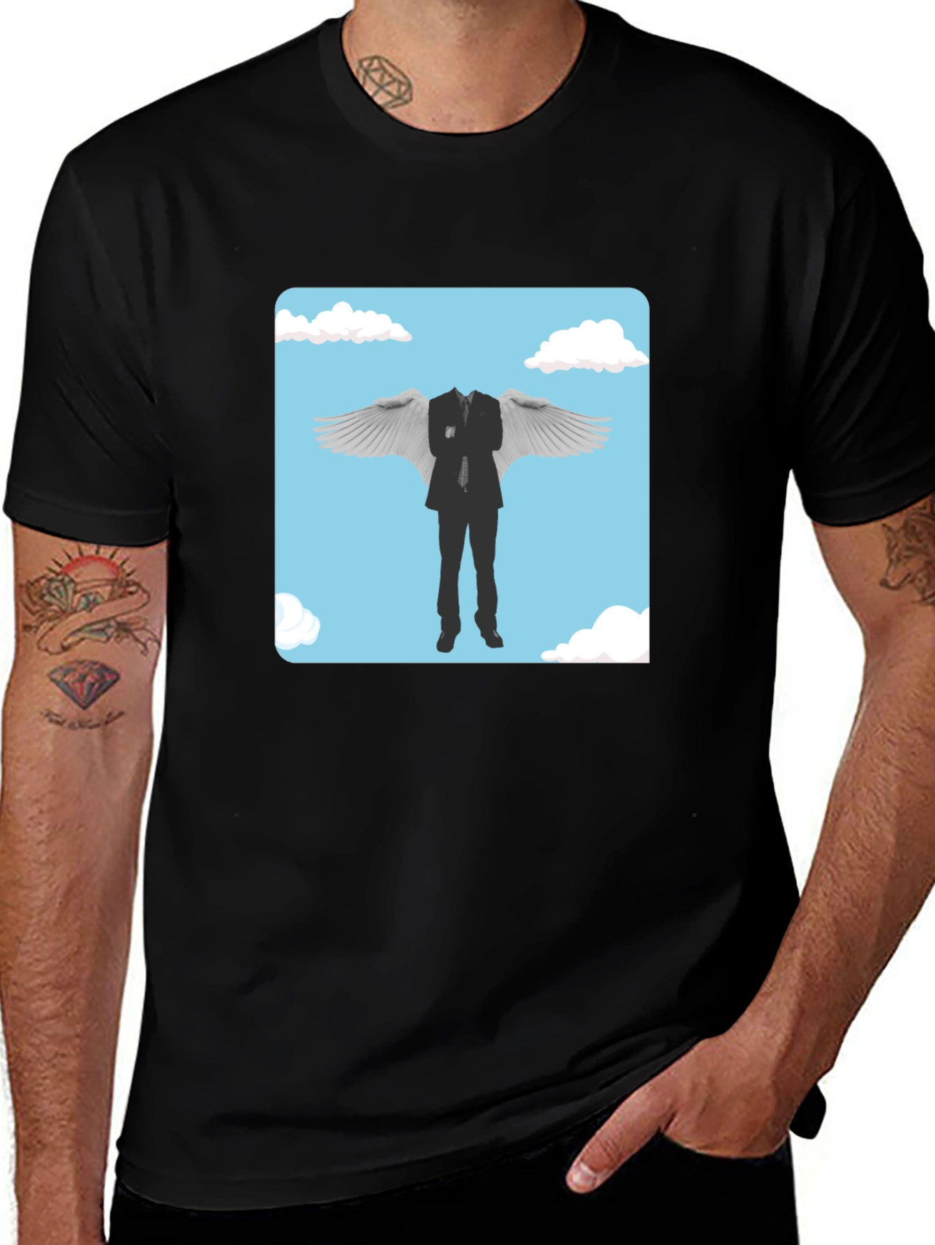Whimsical Winged Suit Graphic Tee