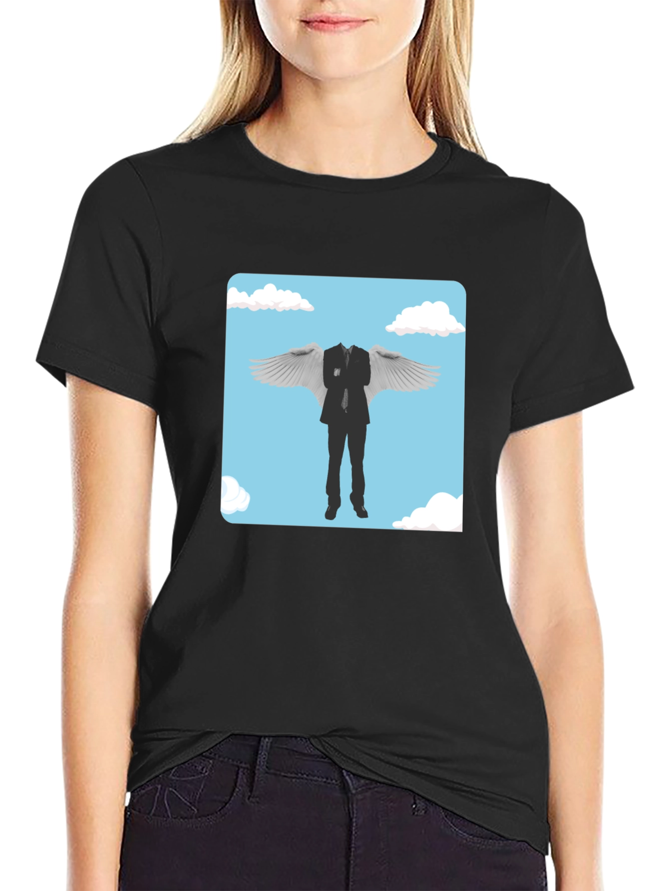 Whimsical Winged Suit Graphic Tee