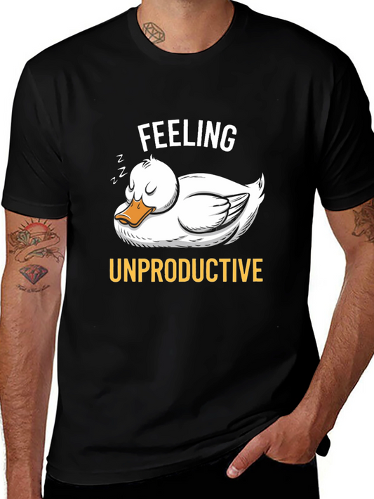 Feeling Unproductive Sleeping Duck Graphic T-Shirt