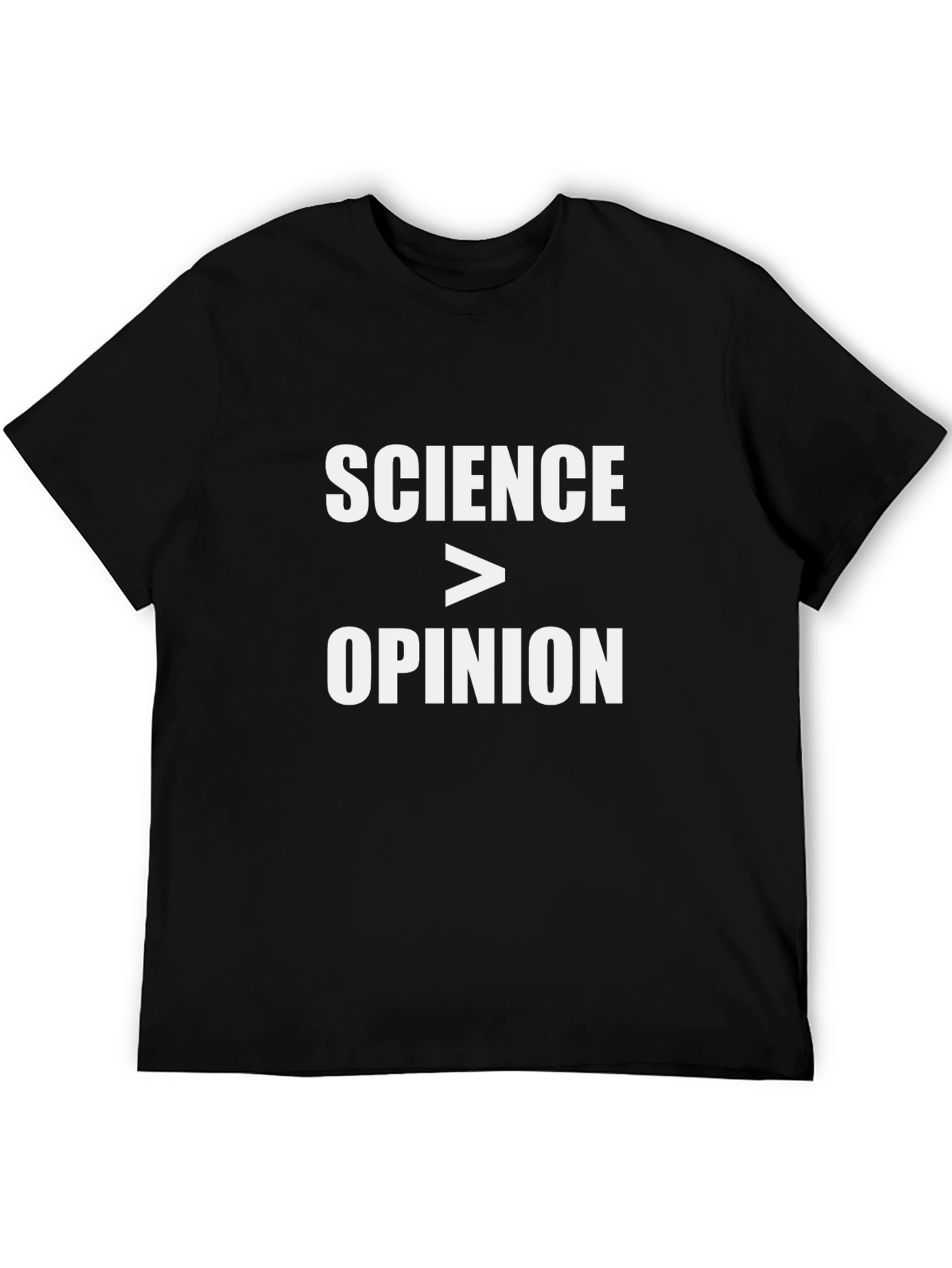 Science Over Opinion Black Graphic T-Shirt