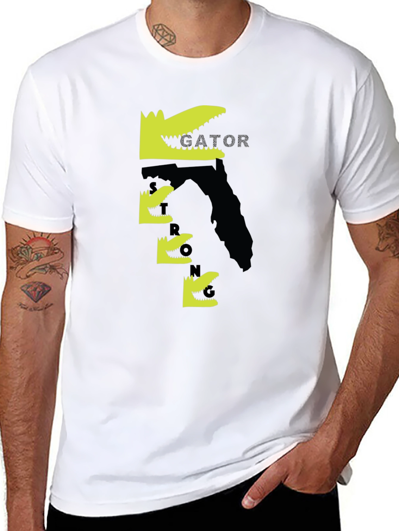 Gator Graphic Tee - Black Cotton T-Shirt