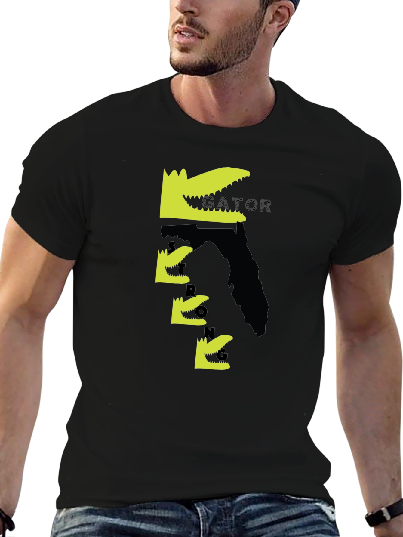Gator Graphic Tee - Black Cotton T-Shirt