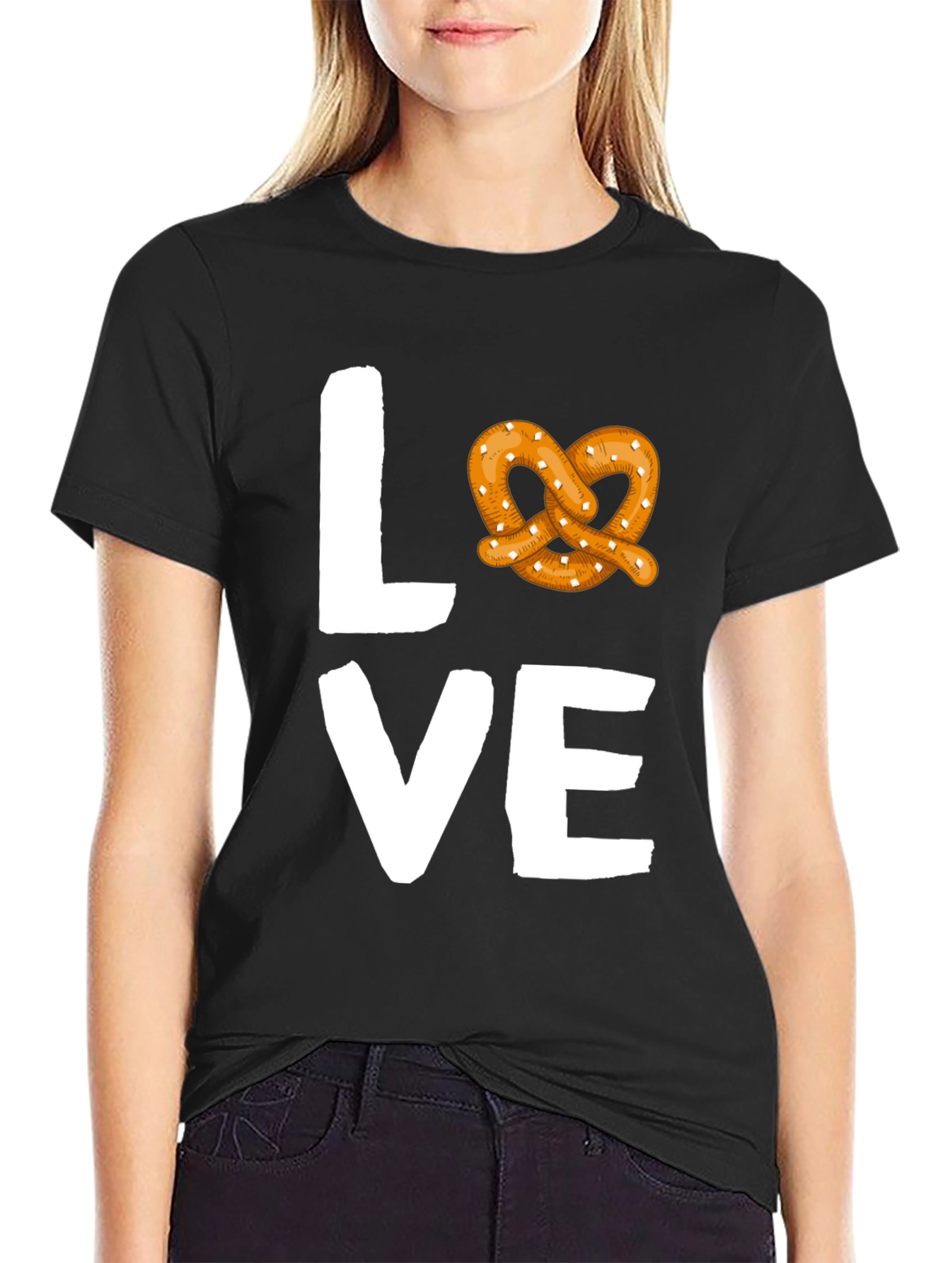 Love Pretzel Graphic Tee - Soft Cotton Blend