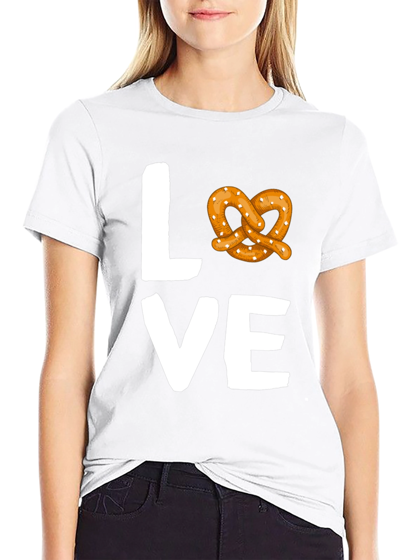 Love Pretzel Graphic Tee - Soft Cotton Blend