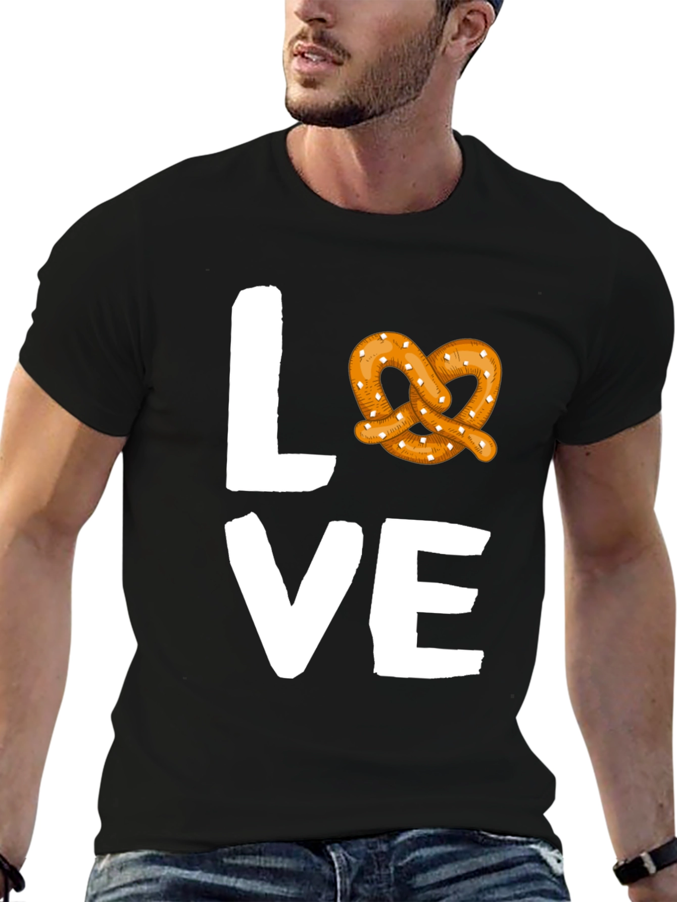 Love Pretzel Graphic Tee - Soft Cotton Blend