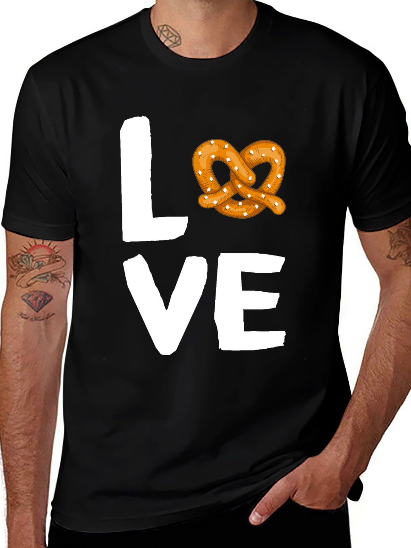 Love Pretzel Graphic Tee - Soft Cotton Blend