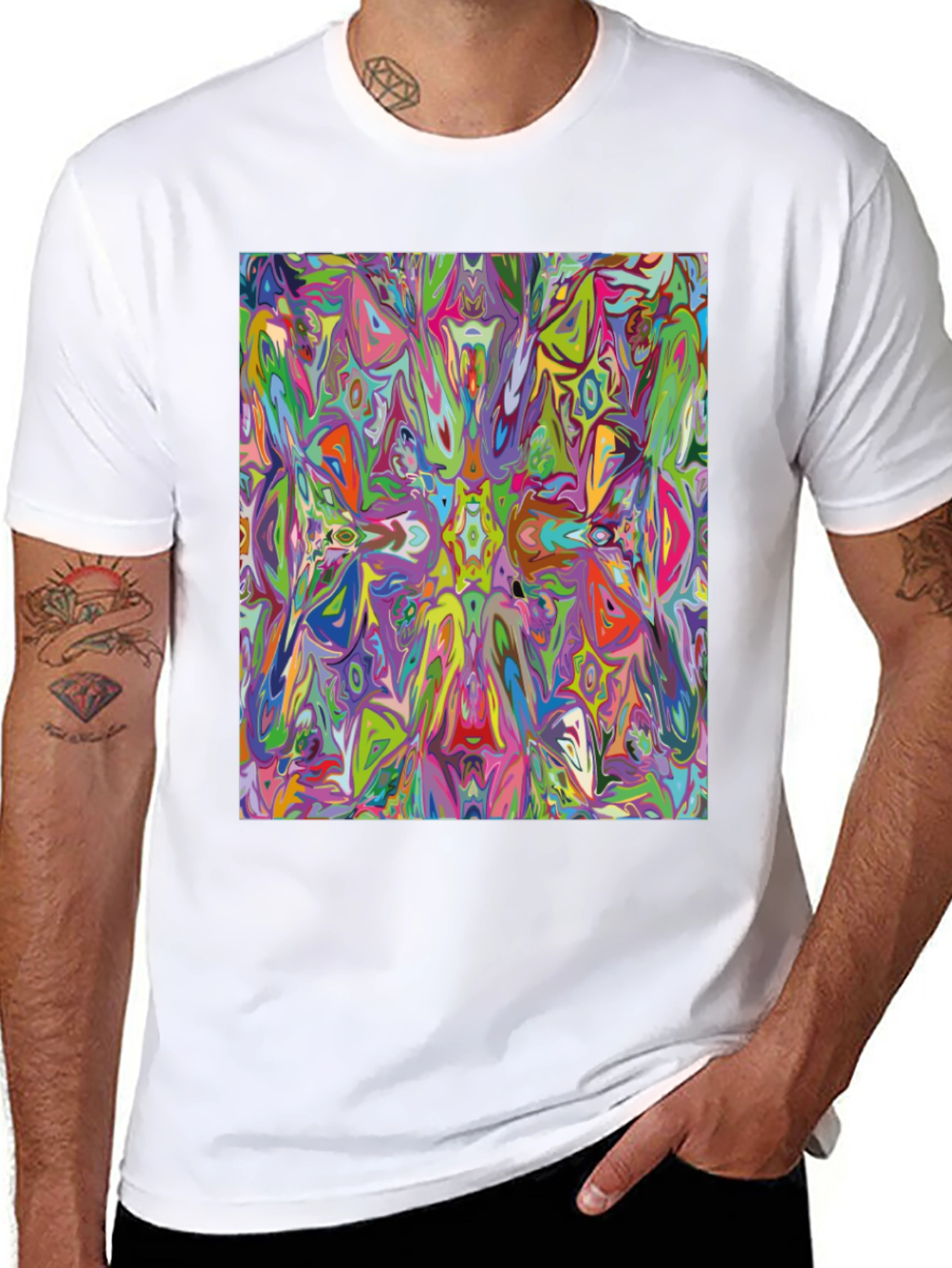 Psychedelic Art Graphic Black T-Shirt