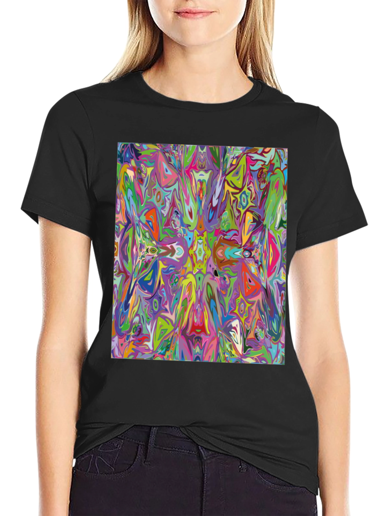 Psychedelic Art Graphic Black T-Shirt