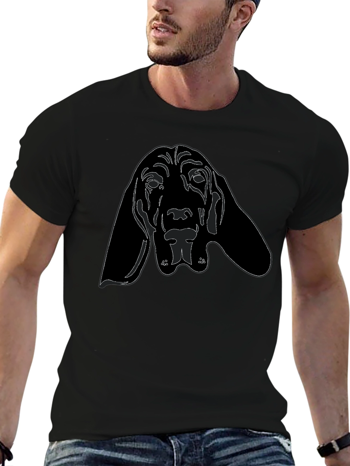 Dog Graphic T-Shirt - Black
