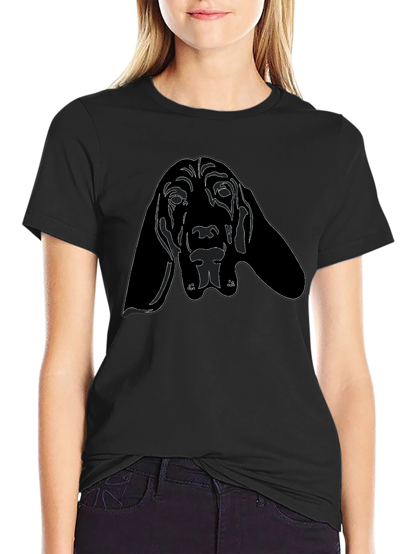 Dog Graphic T-Shirt - Black