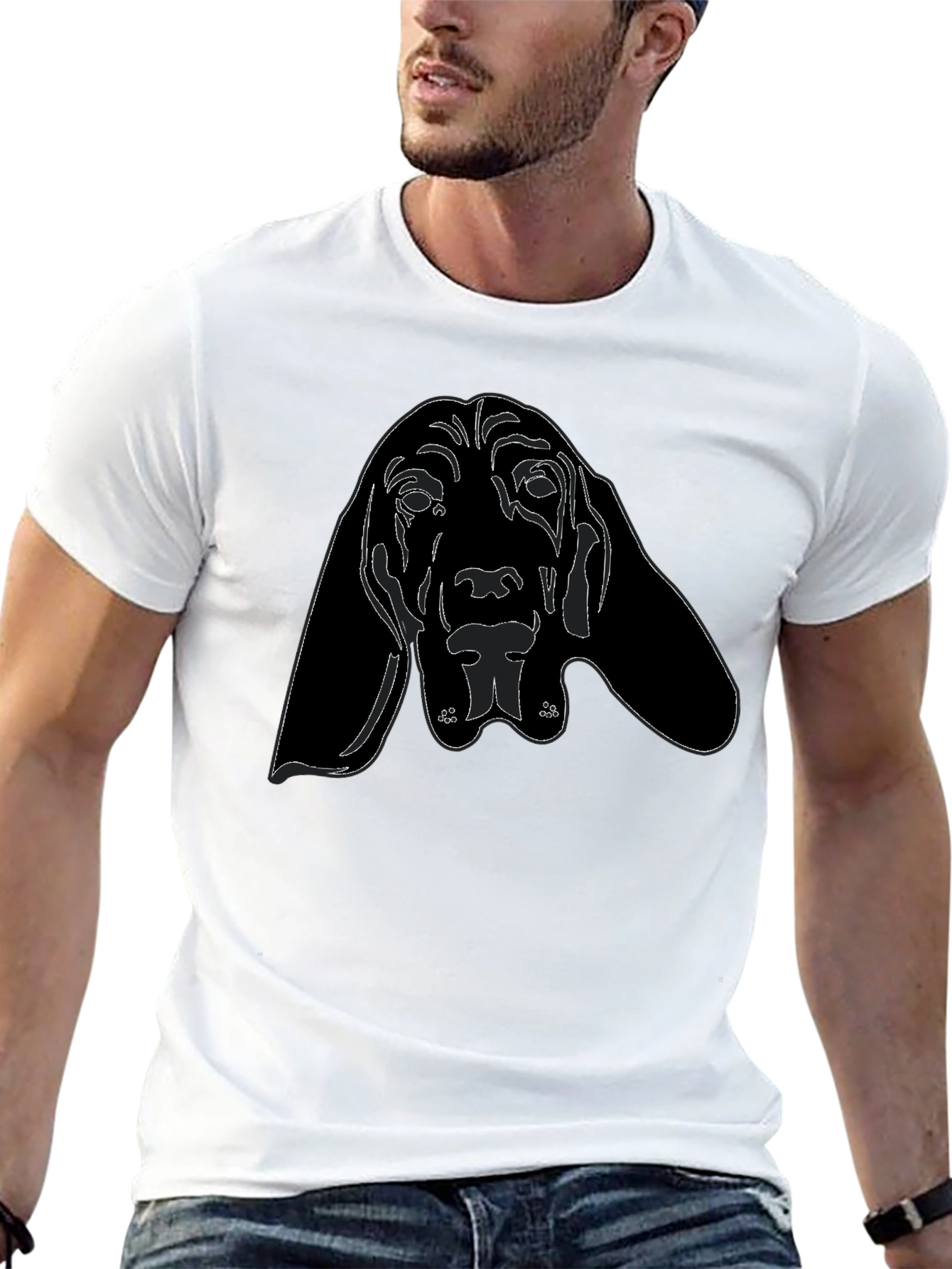 Dog Graphic T-Shirt - Black
