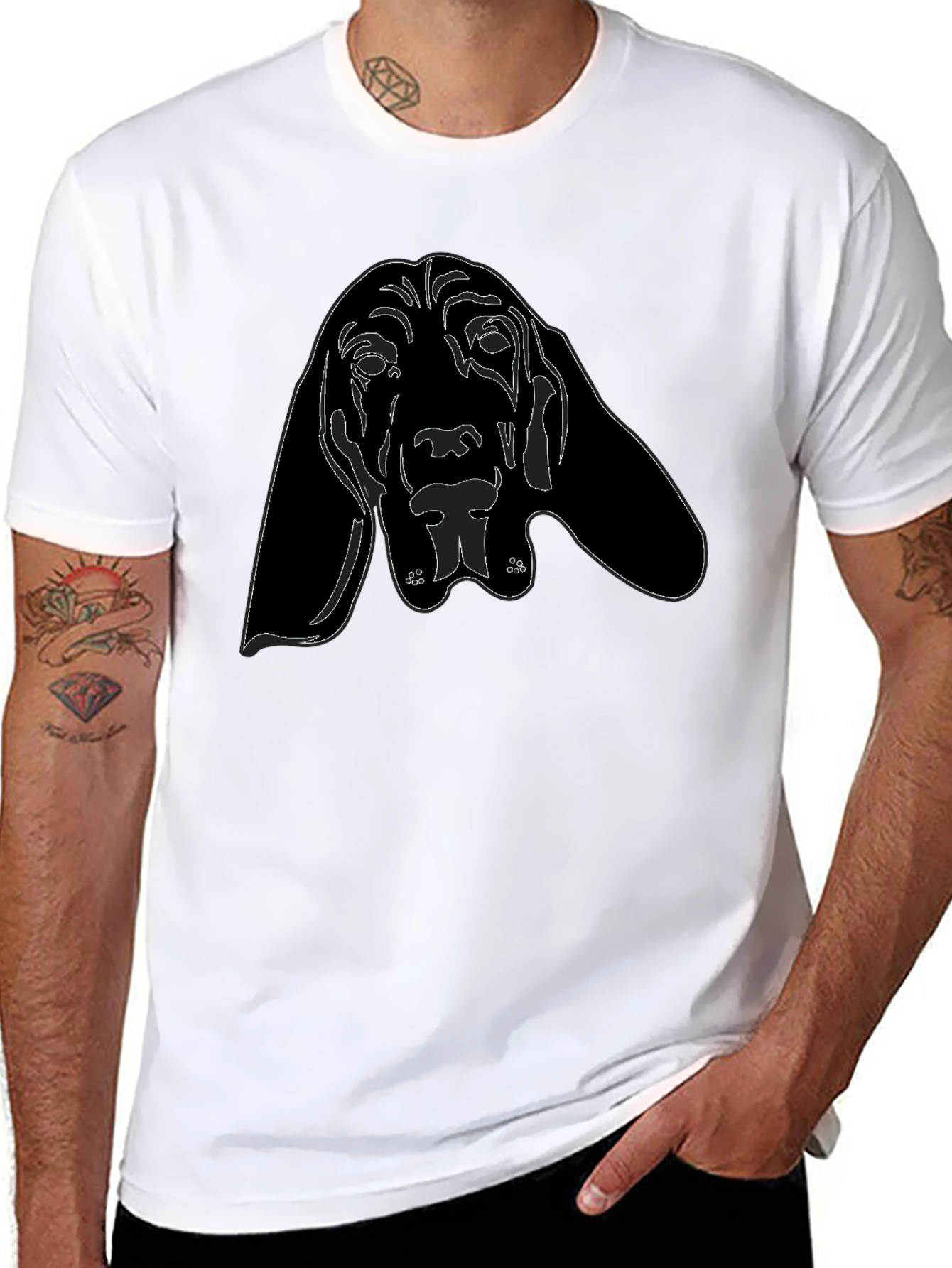 Dog Graphic T-Shirt - Black