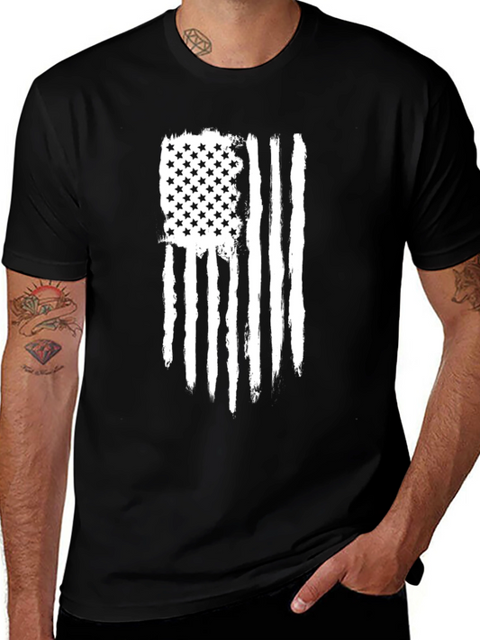 Distressed American Flag Graphic Tee - Patriotic Style