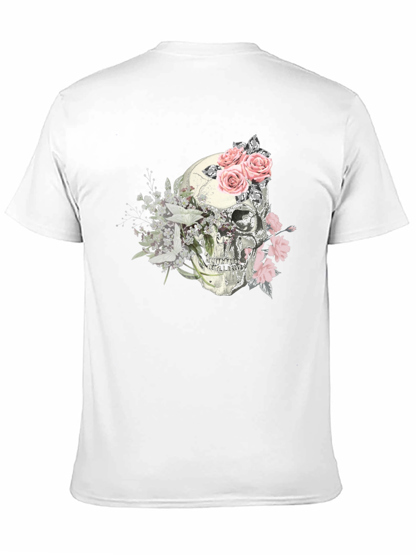 Floral Skull Graphic Tee - Stylish Mens T-Shirt