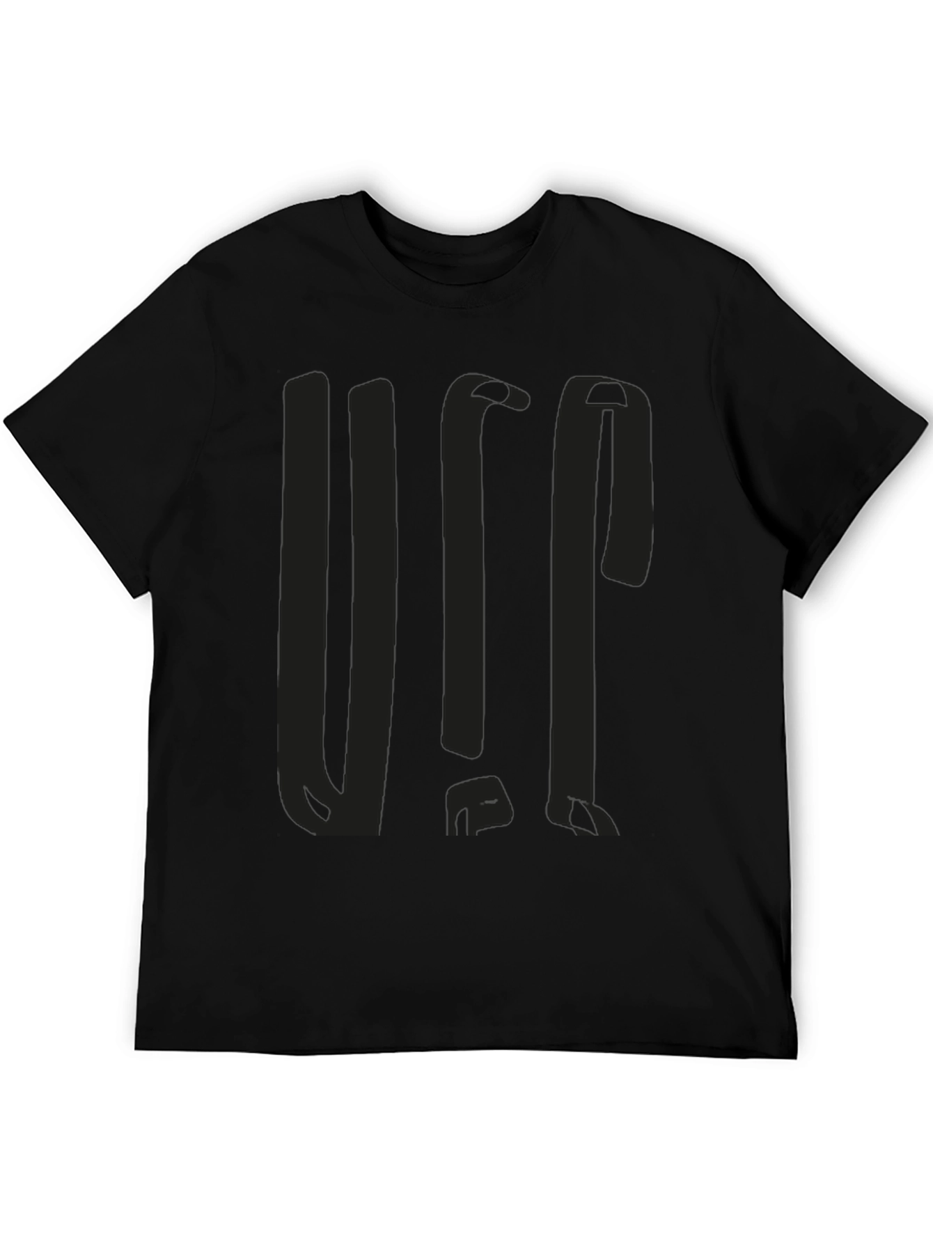 Mens Solid Black Graphic Tee
