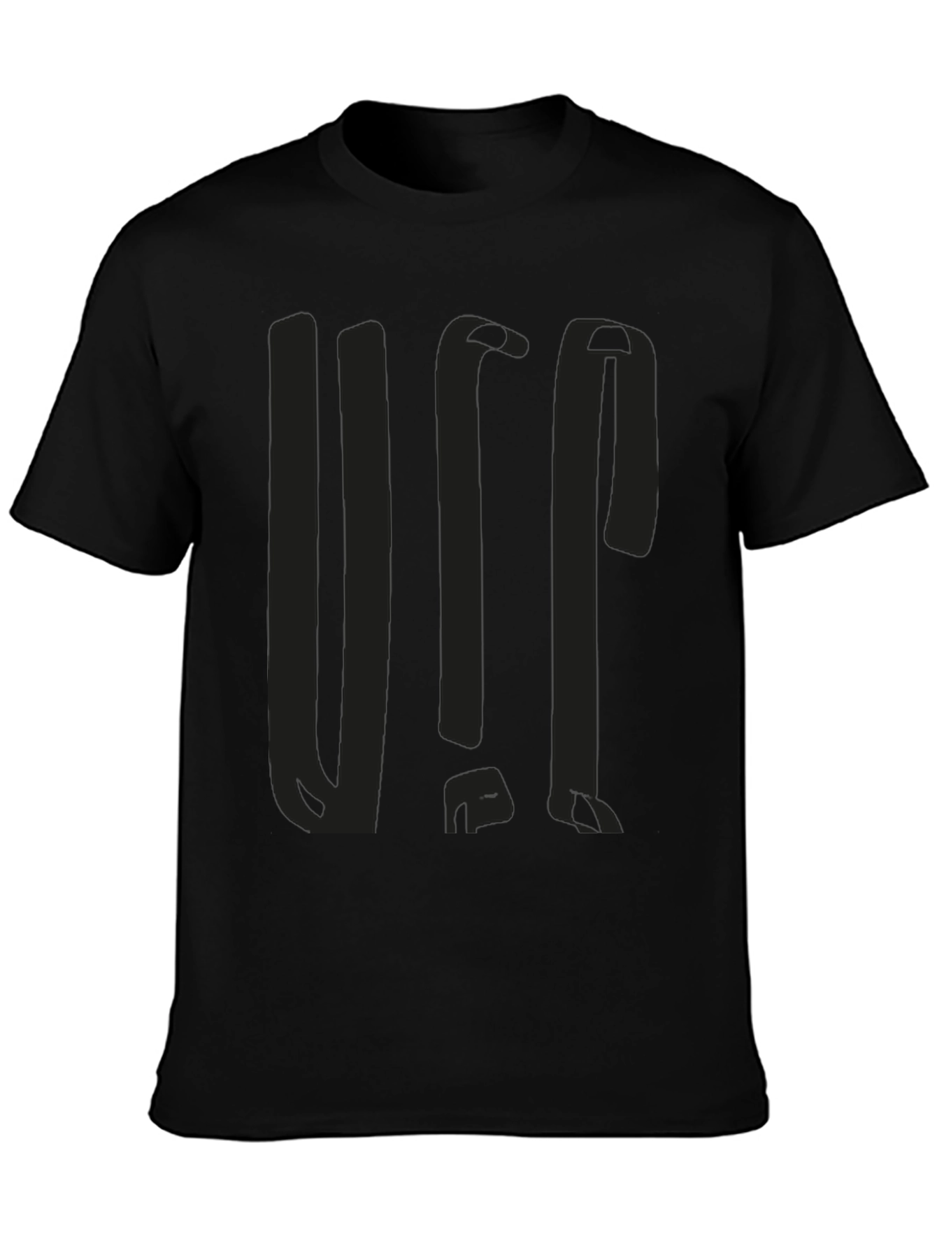 Mens Solid Black Graphic Tee