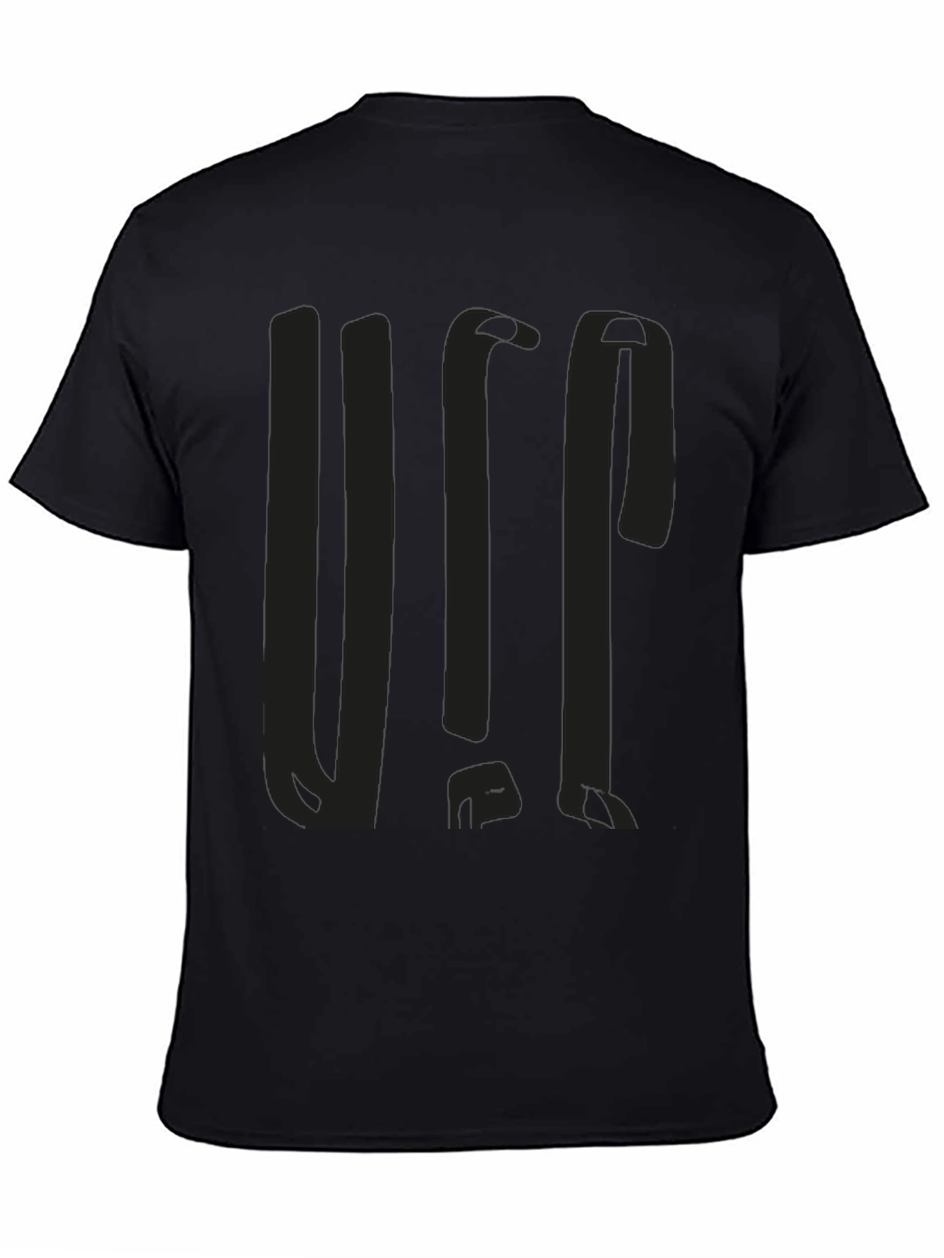Mens Solid Black Graphic Tee