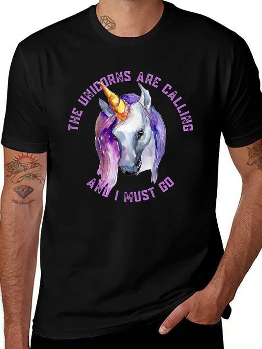 Unicorns are Calling Black T-Shirt