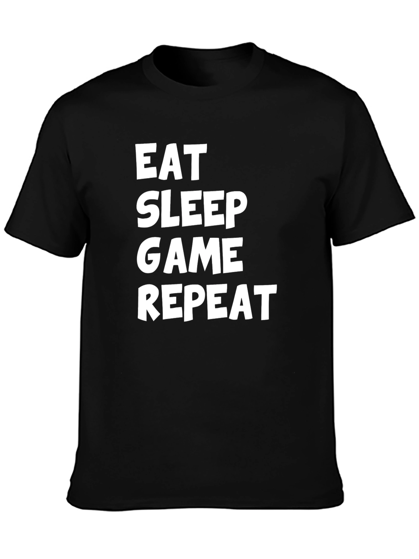 Eat Sleep Game Repeat Black Graphic Tee
