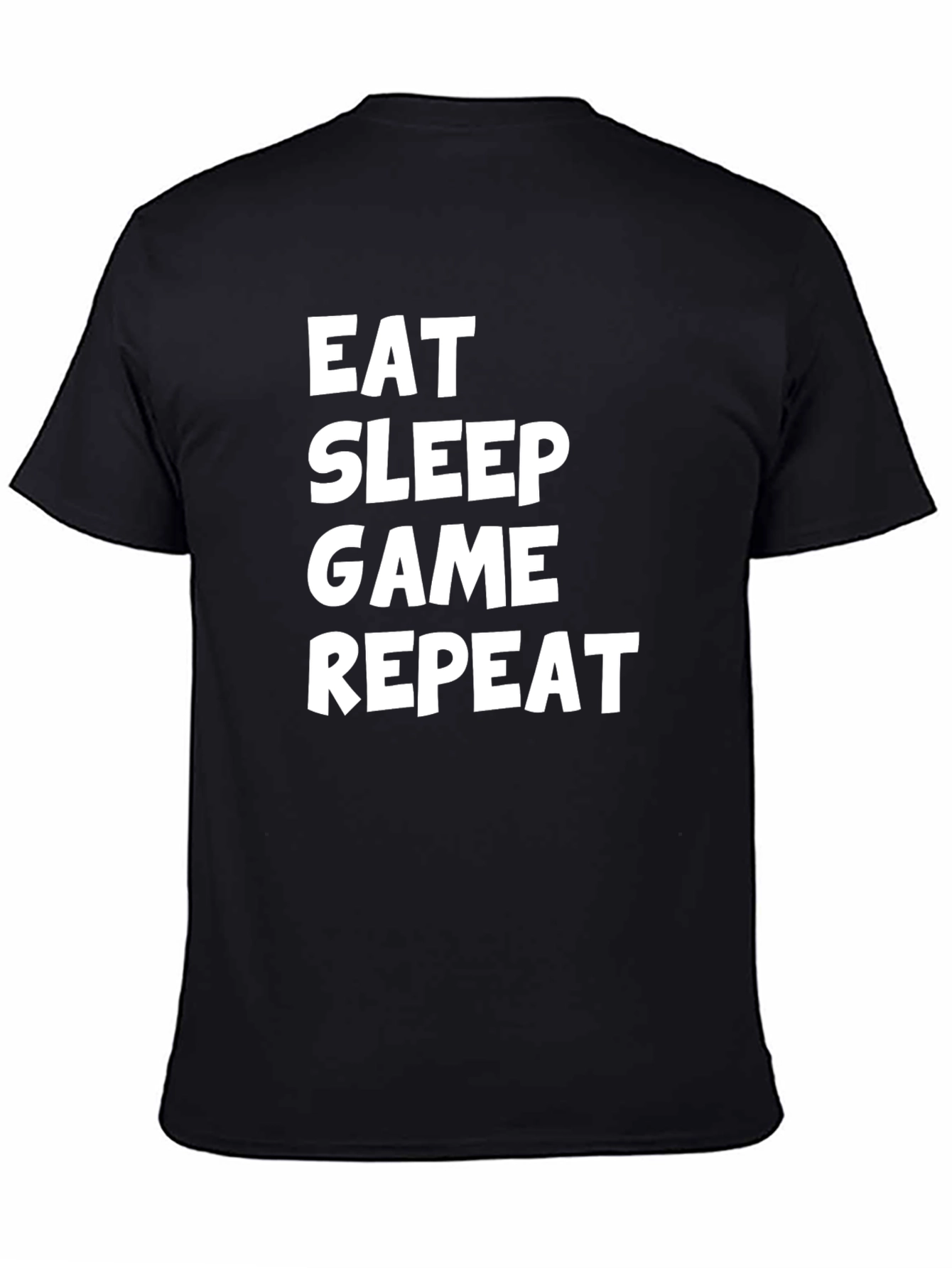 Eat Sleep Game Repeat Black Graphic Tee
