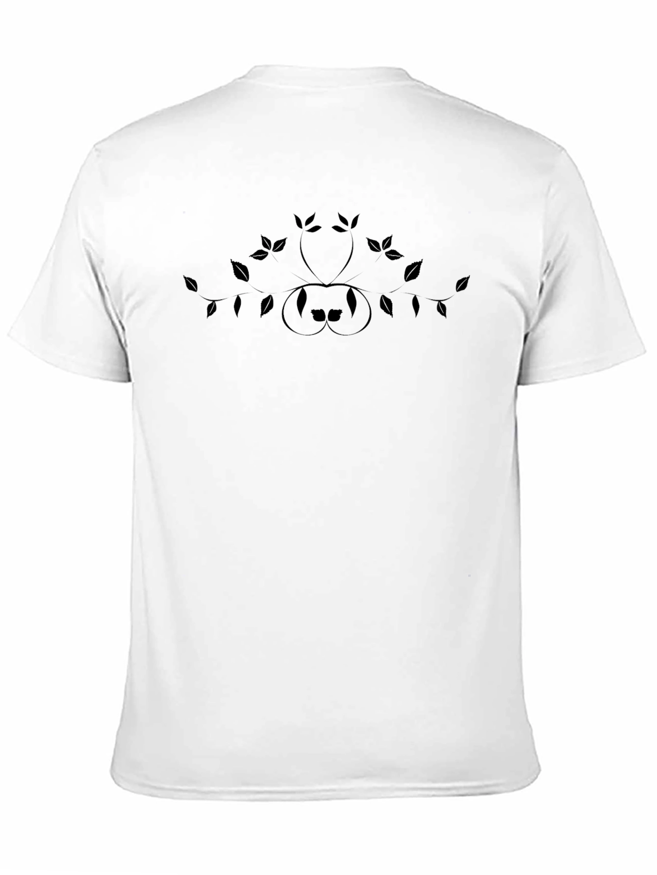 Mens Black Graphic Tee - Stylish Botanical Design