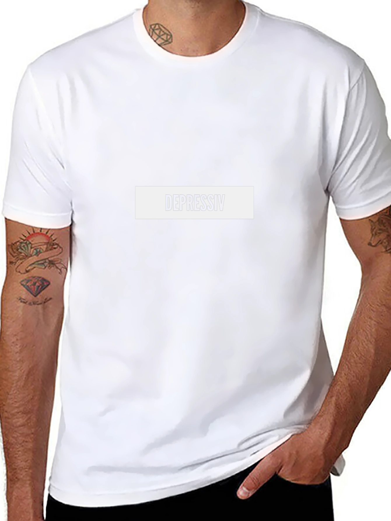 Depressiv Graphic Black Tee - Trendy Casual Style