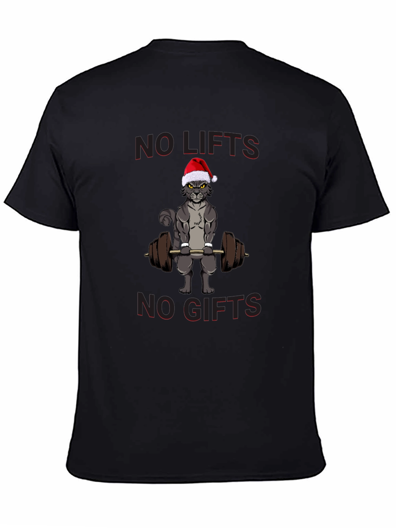 No Lifts No Gifts Christmas Cat Workout T-Shirt