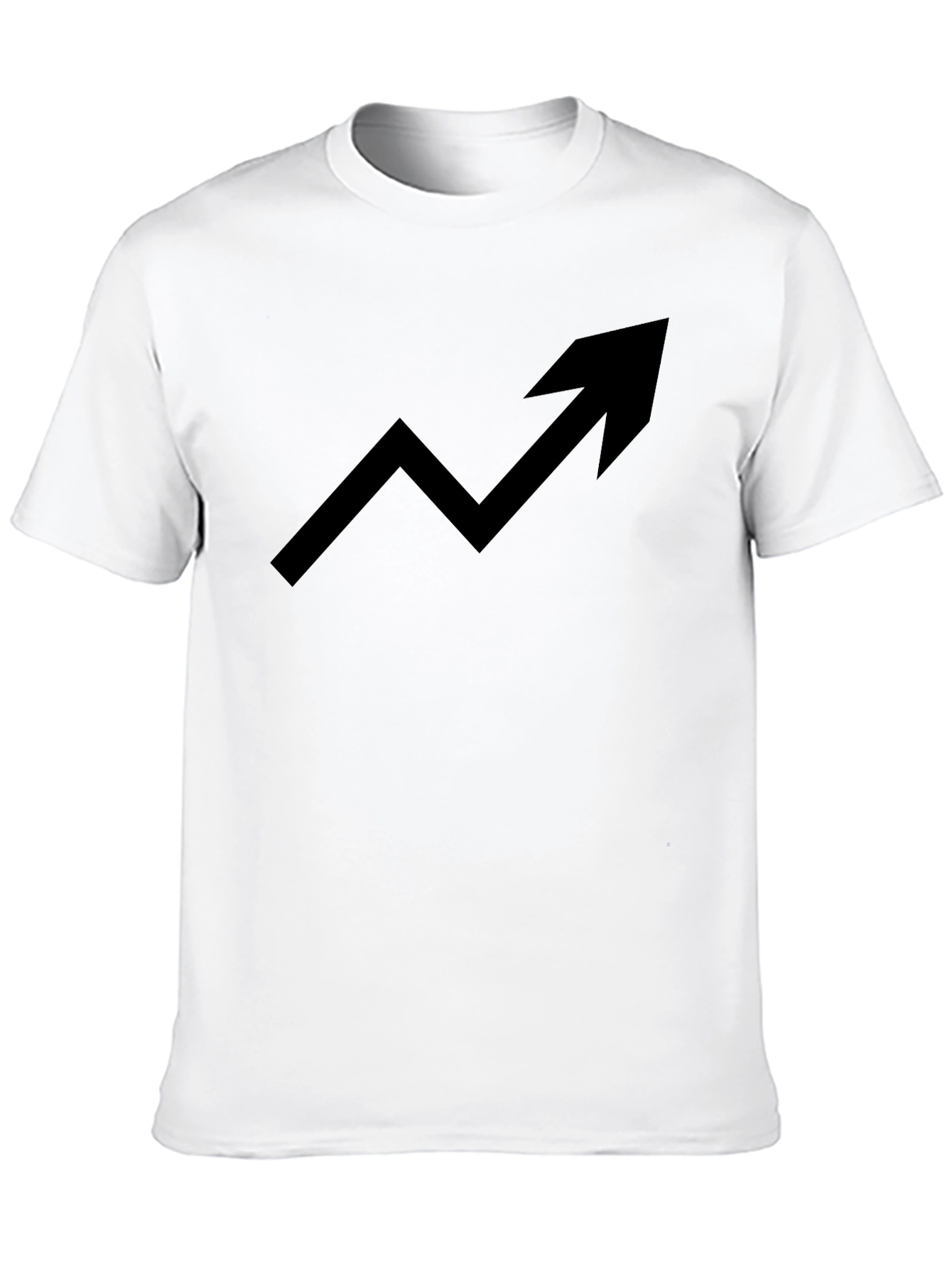 Trending Up Arrow Graphic Tee - Black Cotton T-Shirt