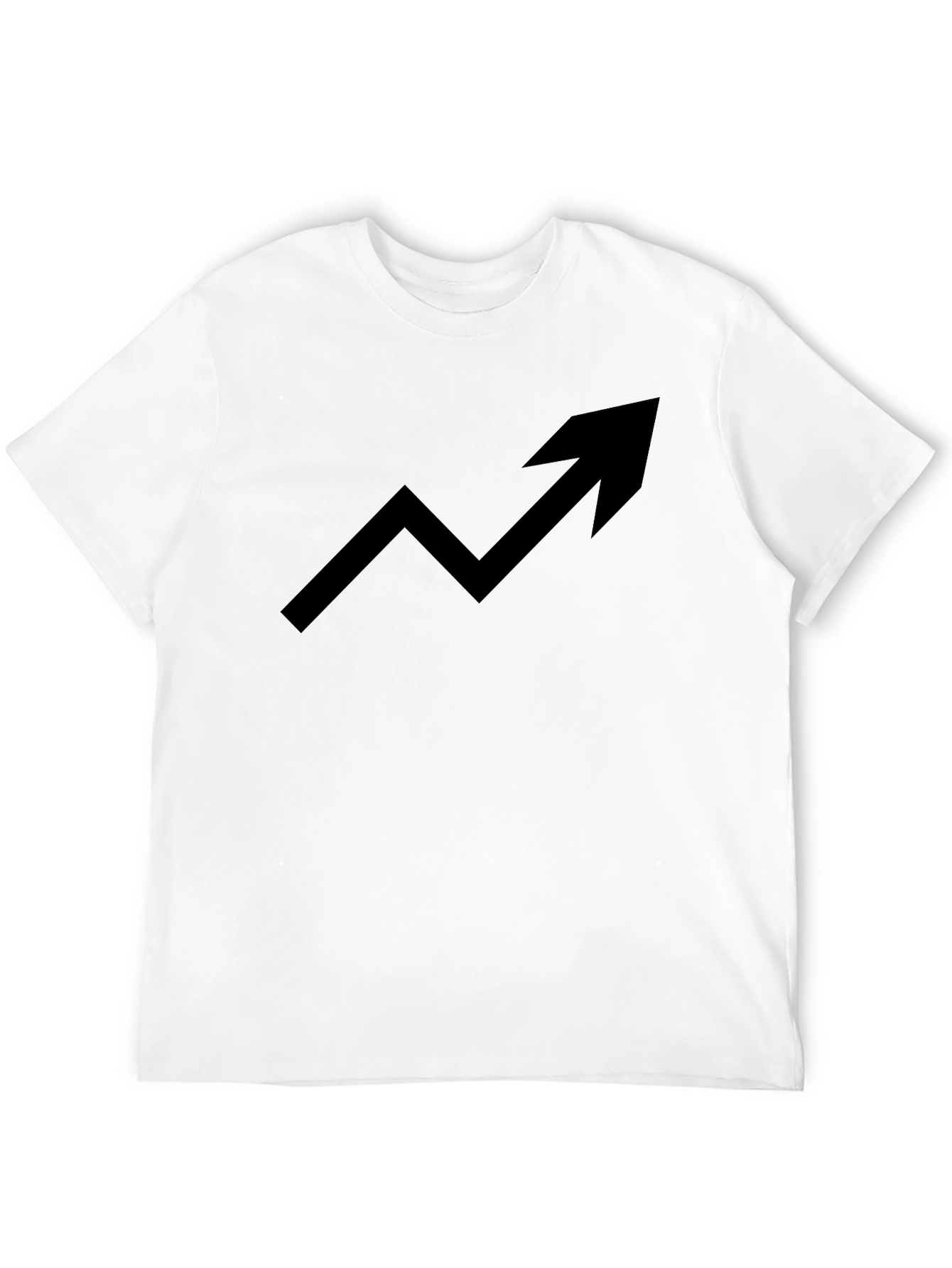 Trending Up Arrow Graphic Tee - Black Cotton T-Shirt
