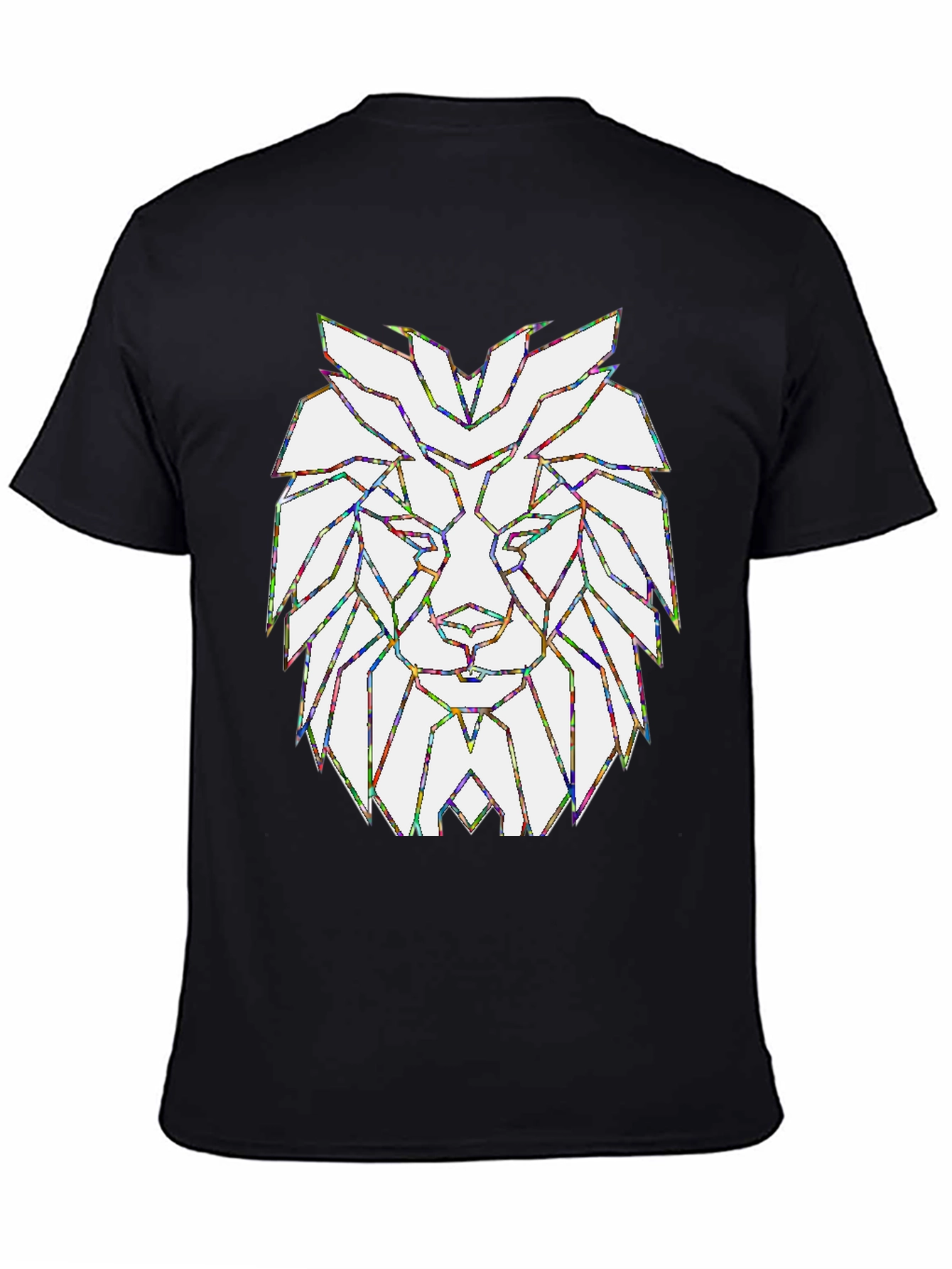 Geometric Lion Head Graphic T-Shirt