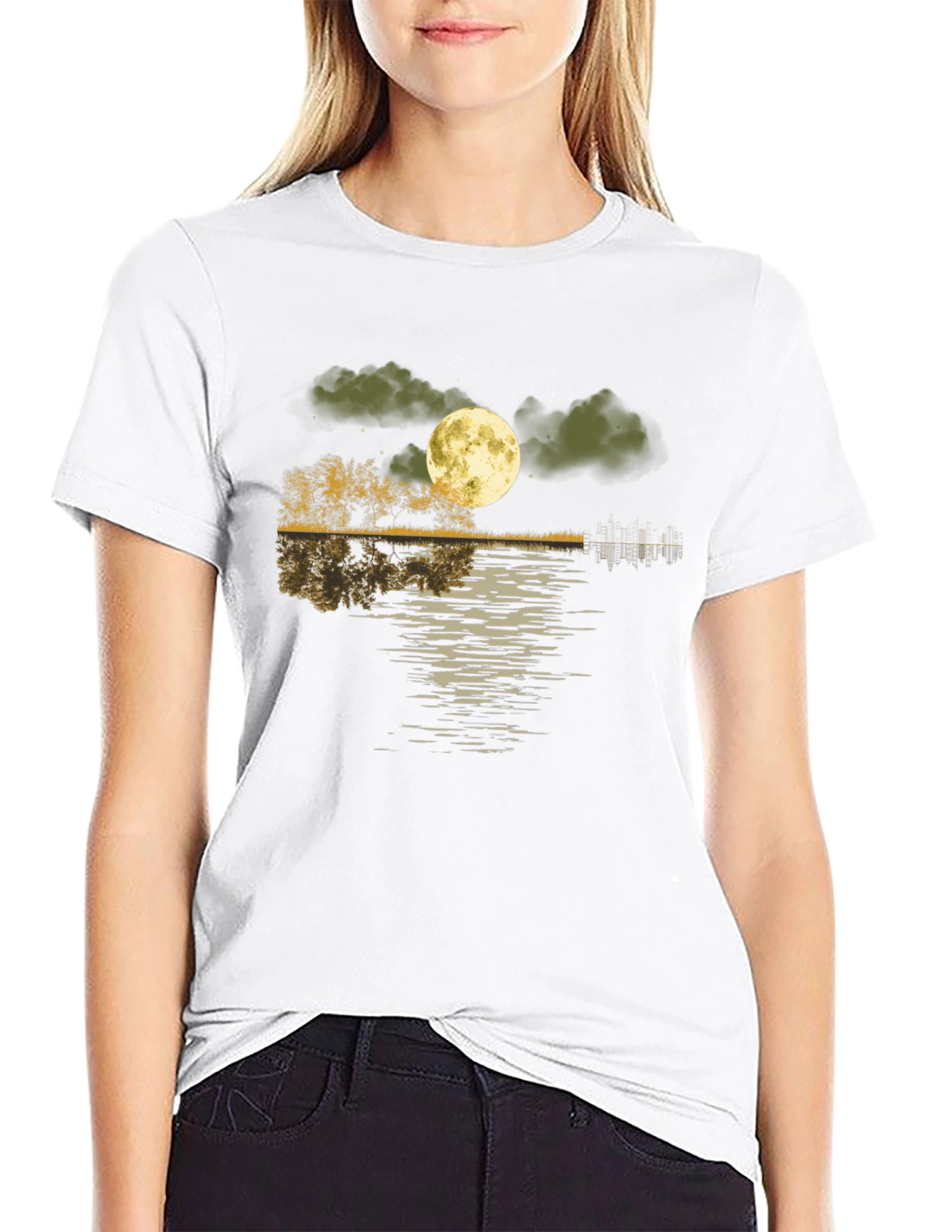 Moonlit Lake Graphic T-Shirt