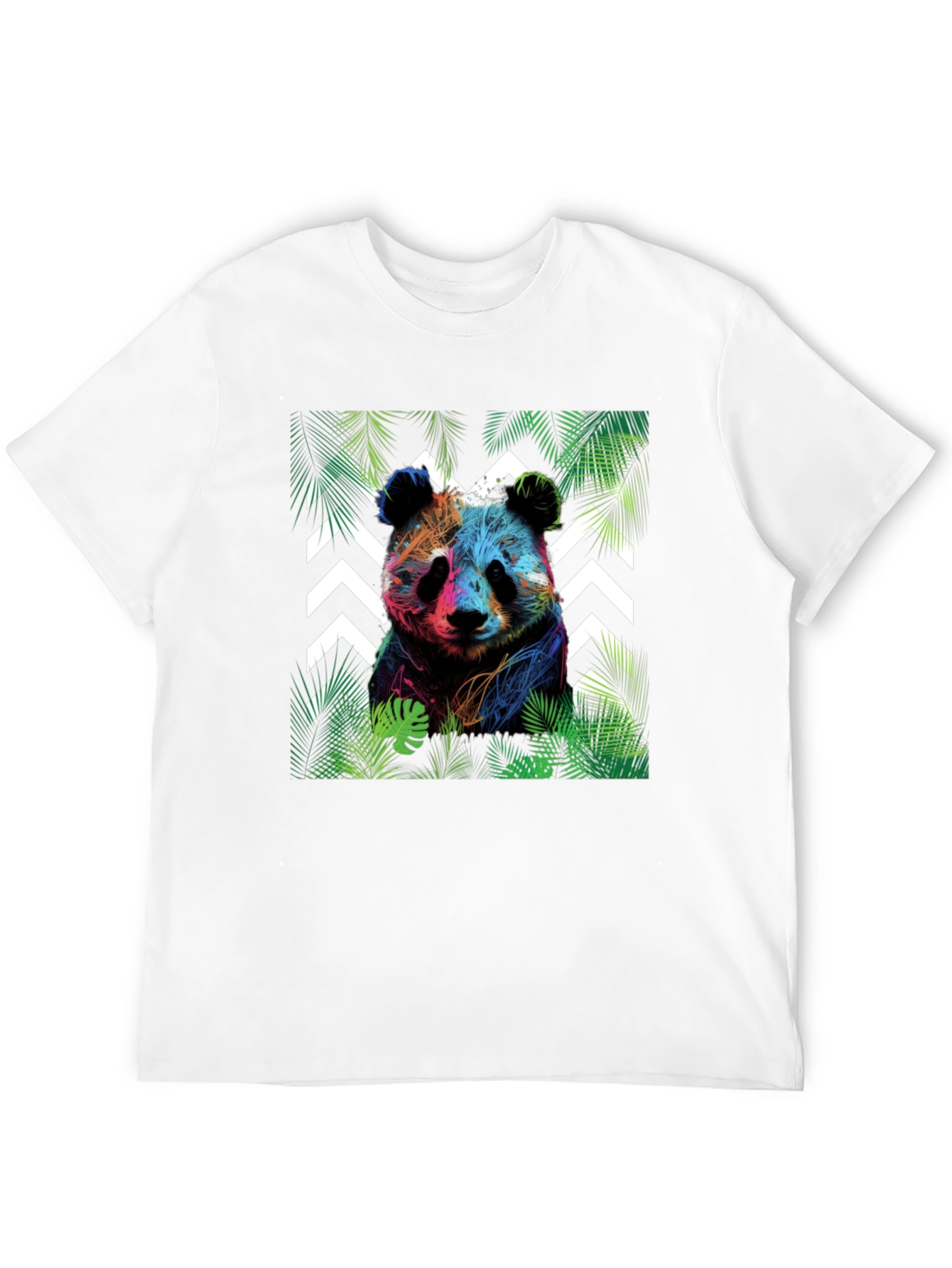 Vibrant Panda Graphic Tee - Black Cotton Blend