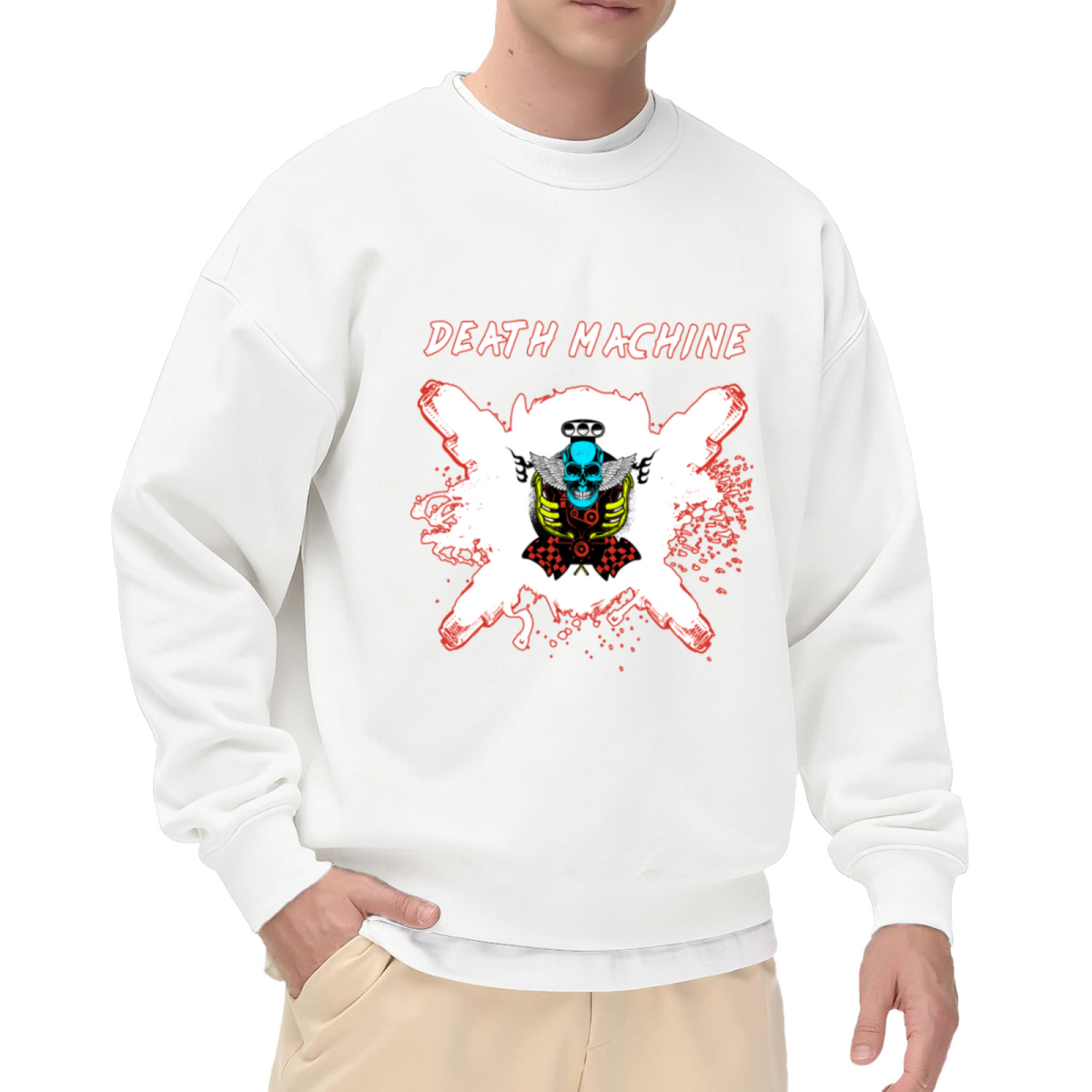 DEATH MACHINE - Gothic Skull Heavy Metal Graphic ԲÁìÎÀÒÂ | Unisex Pullover Sweatshirt