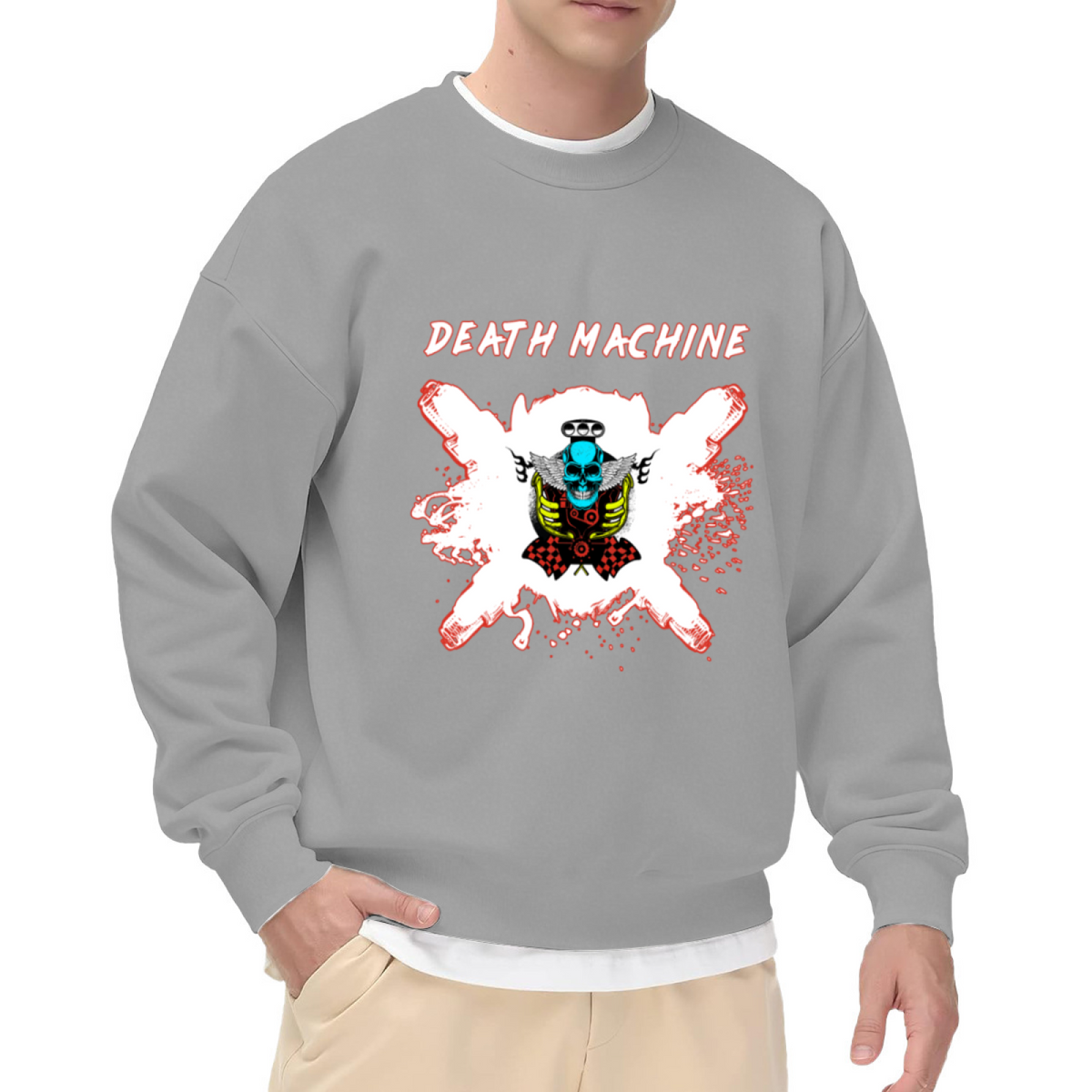 DEATH MACHINE - Gothic Skull Heavy Metal Graphic ԲÁìÎÀÒÂ | Unisex Pullover Sweatshirt