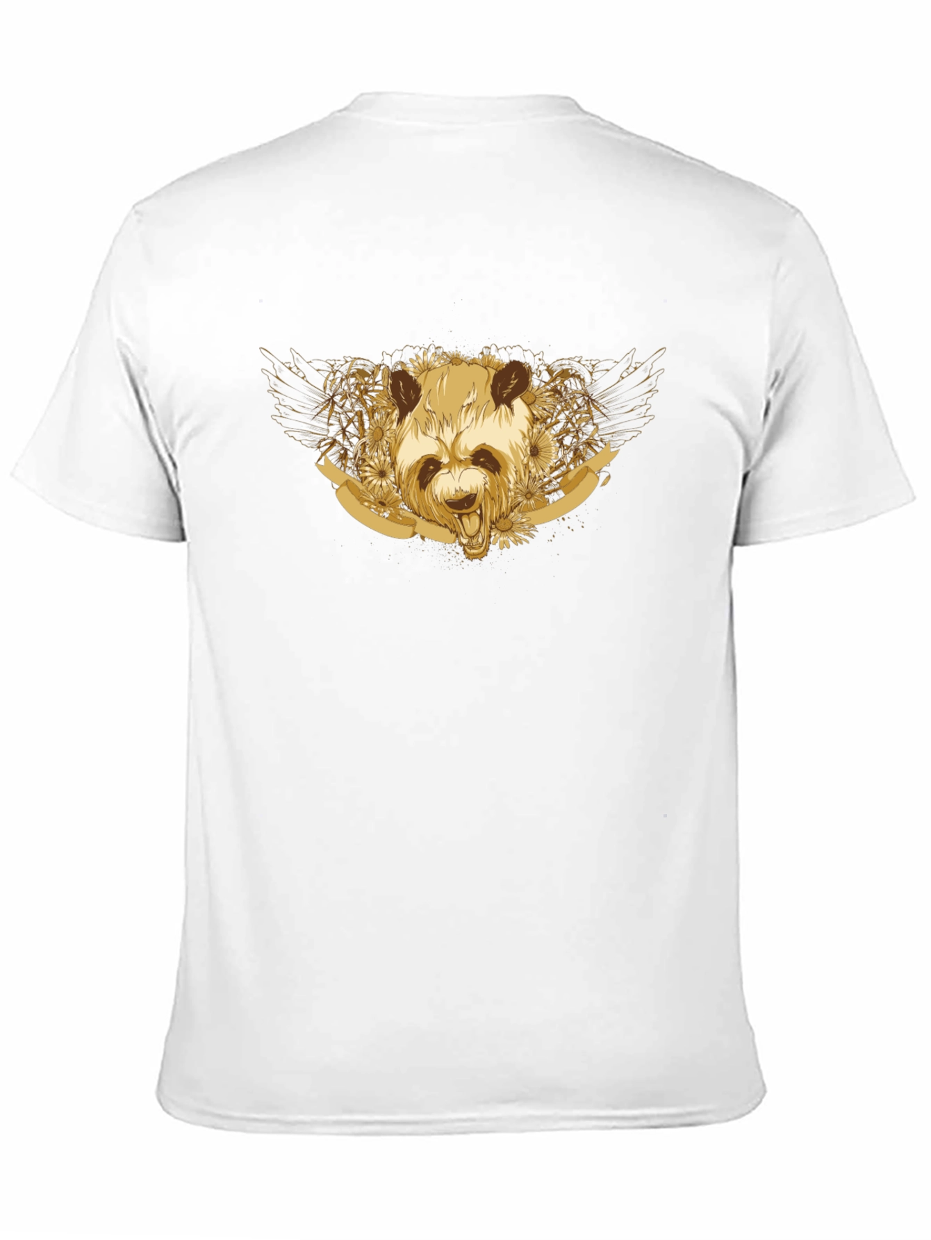 Golden Panda Graphic Tee - Unisex Black T-Shirt