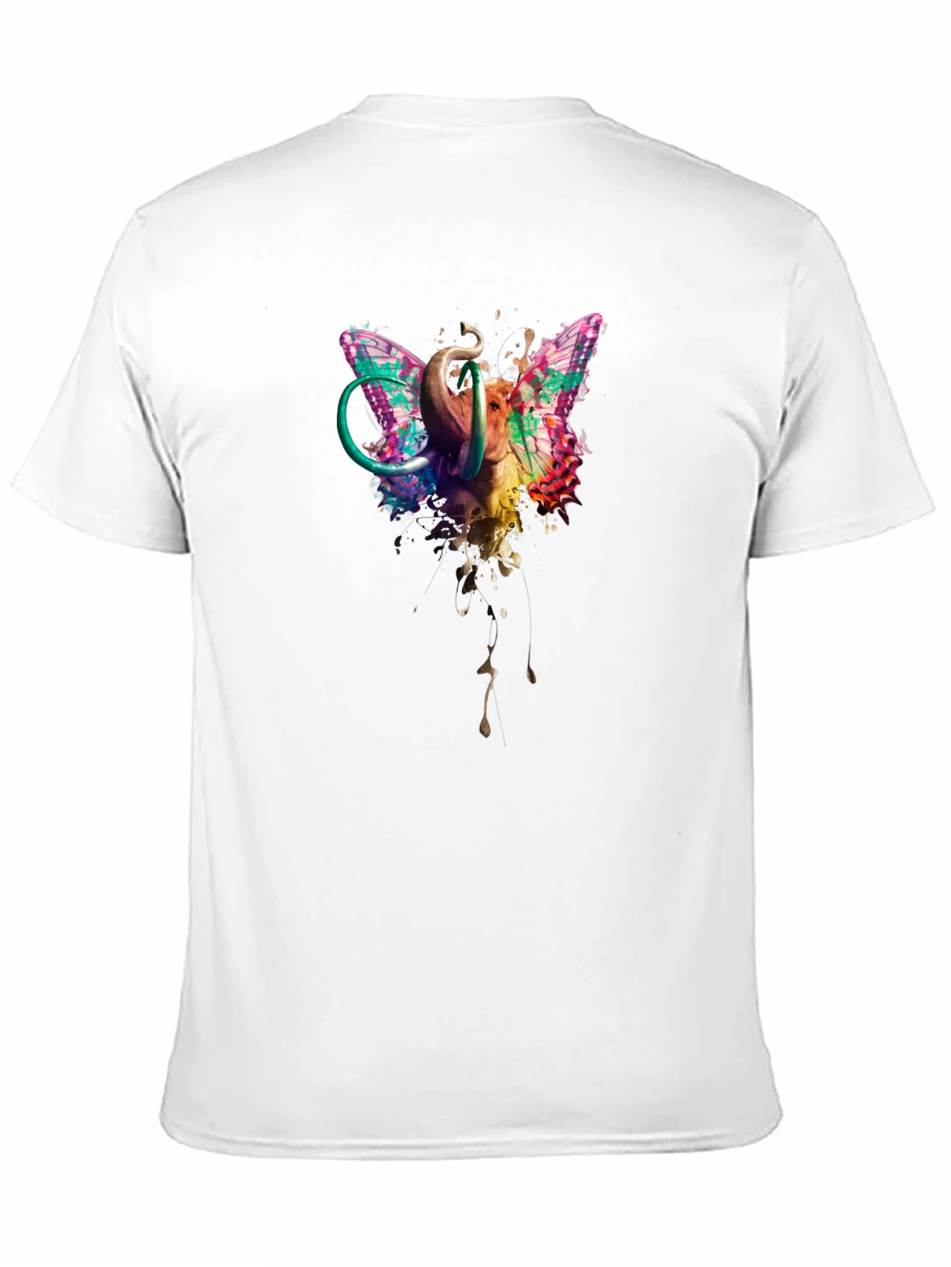Butterfly Elephant Black T-Shirt