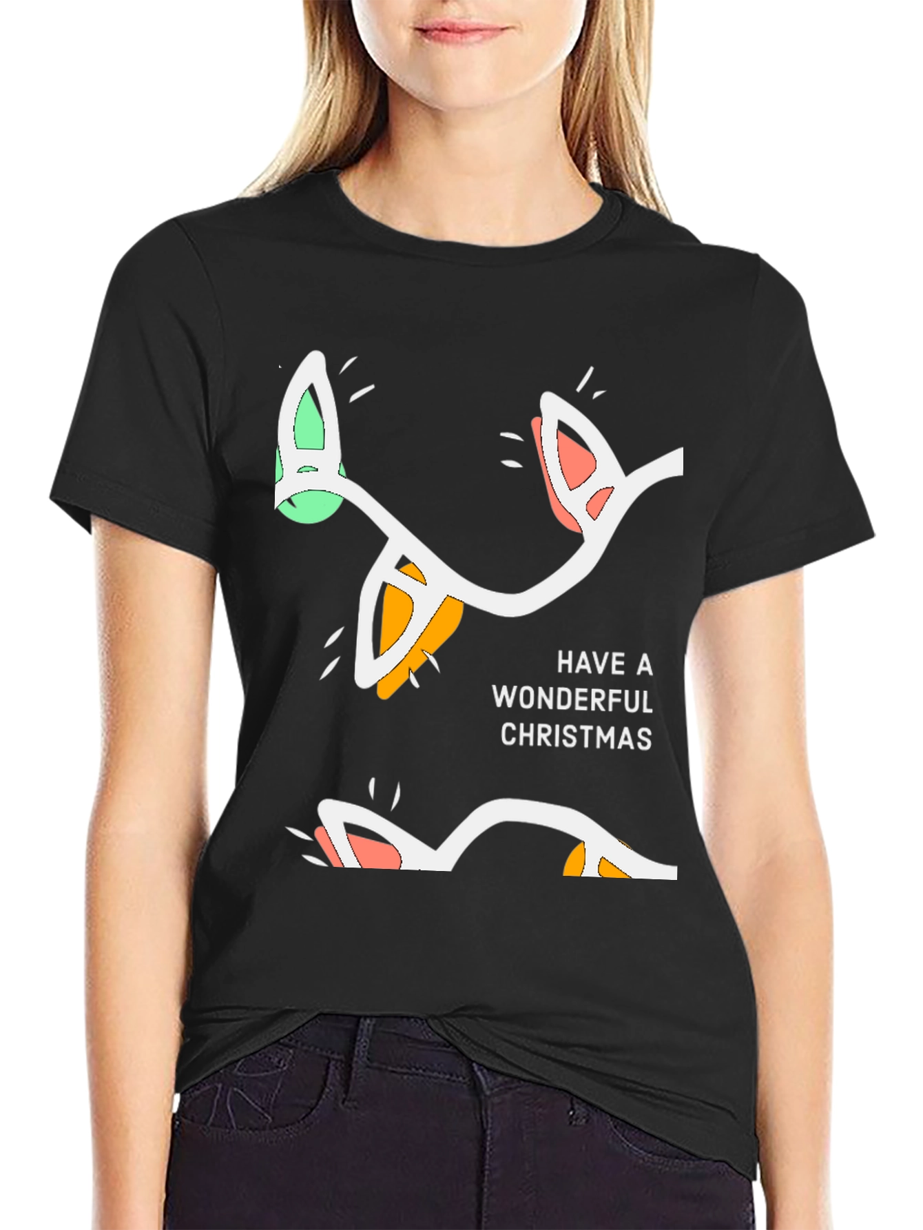 Wonderful Christmas Lights Graphic Tee - Holiday Cheer