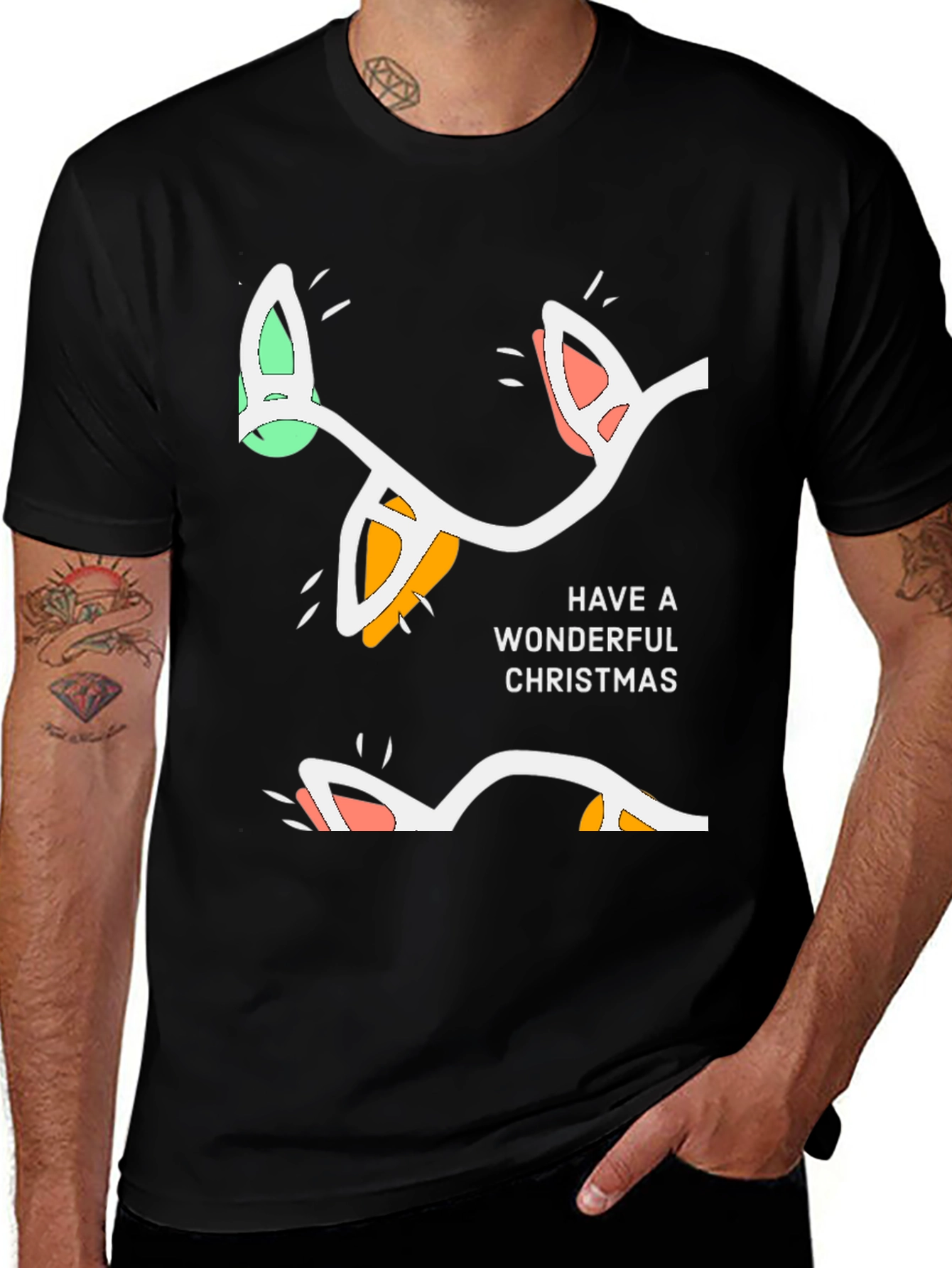 Wonderful Christmas Lights Graphic Tee - Holiday Cheer