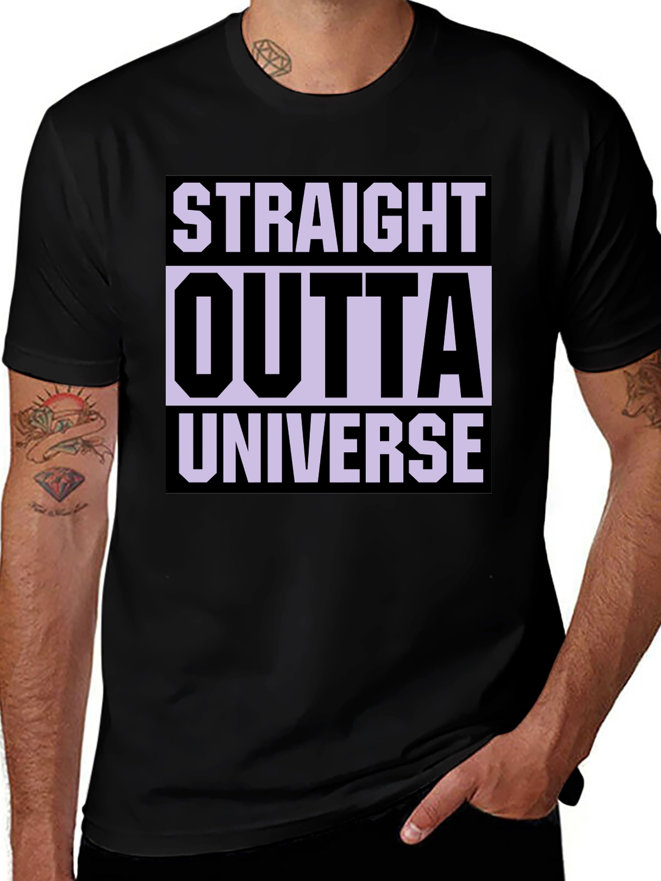 Straight Outta Universe Graphic Tee - Black