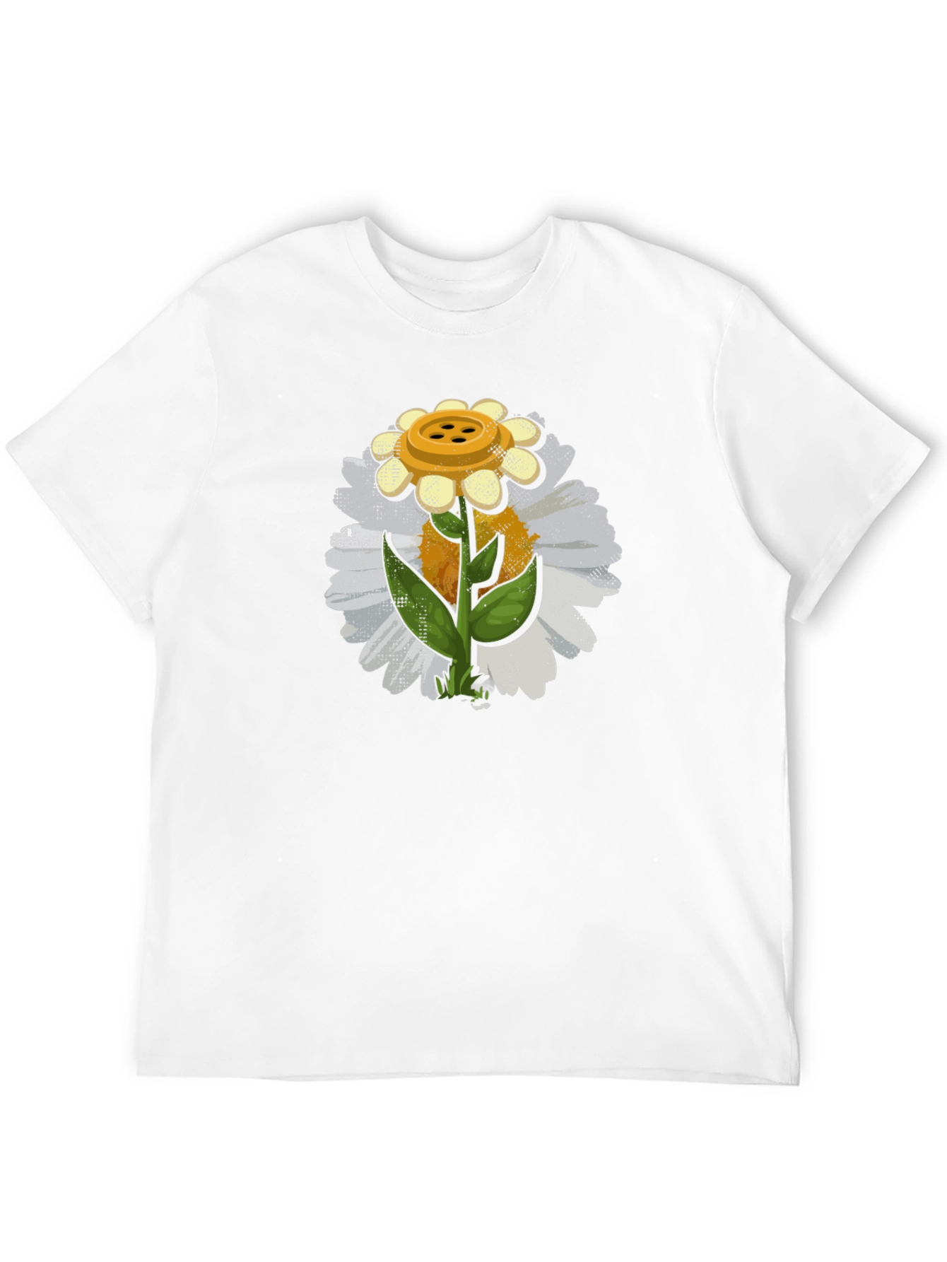 Button Daisy Graphic T-Shirt - Black