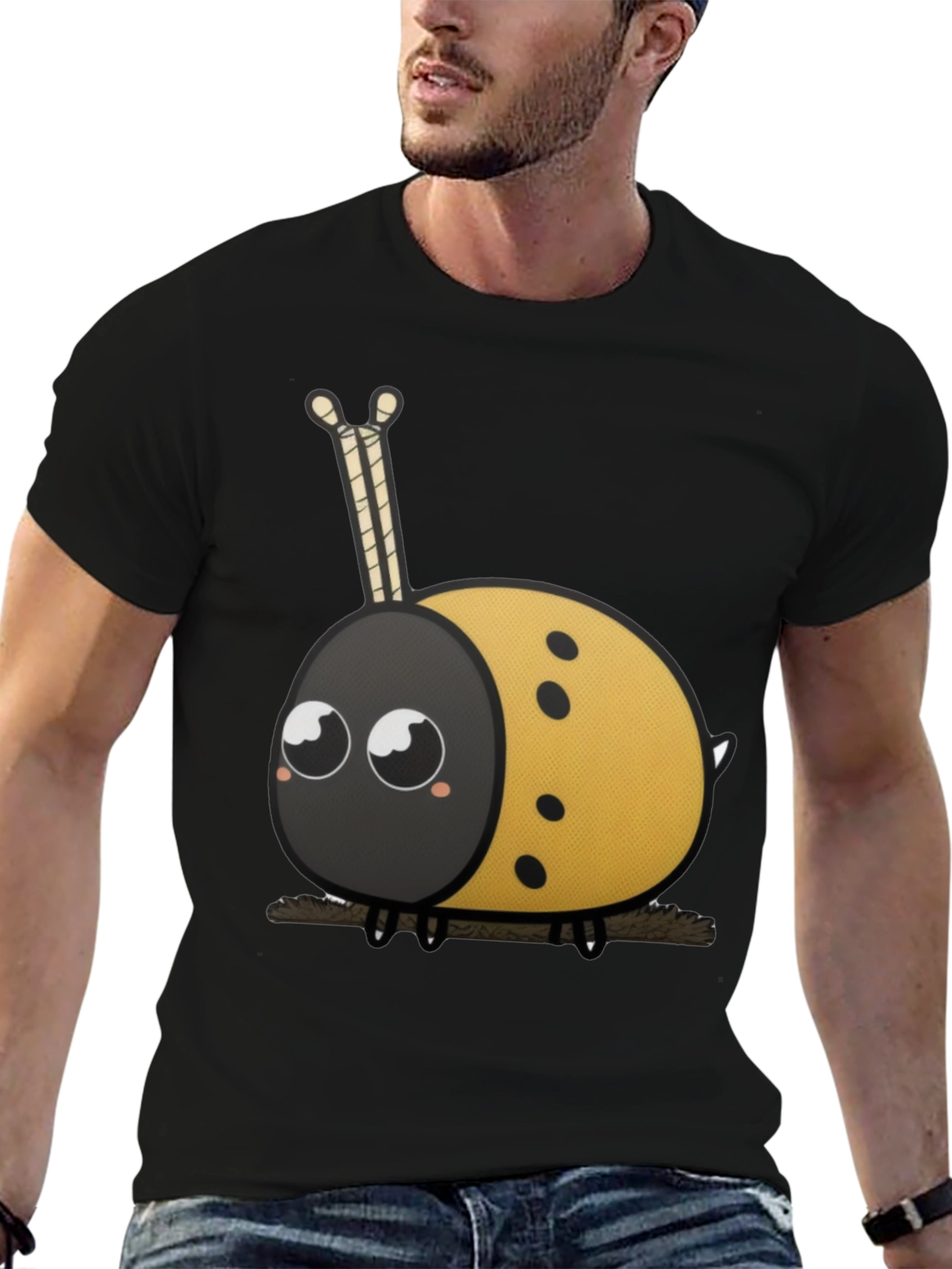 Cute Ladybug Cartoon Graphic T-Shirt